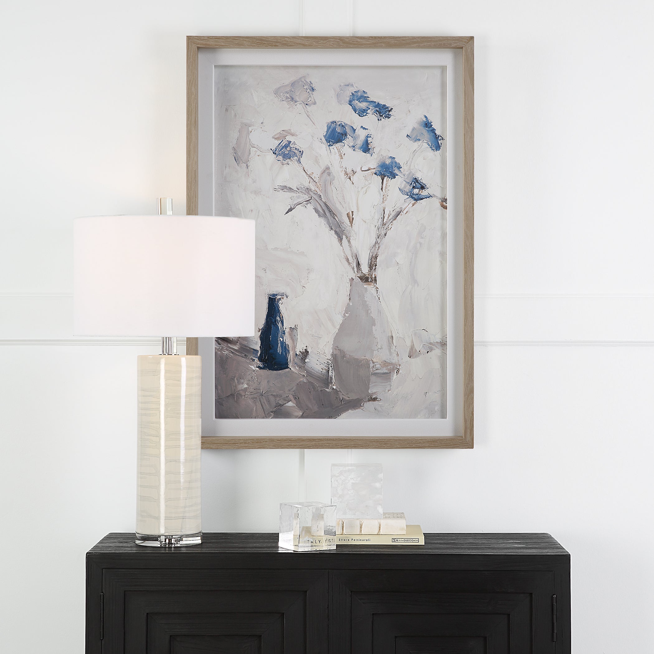 Uttermost Home Uttermost Blue Flowers In Vase Framed Print