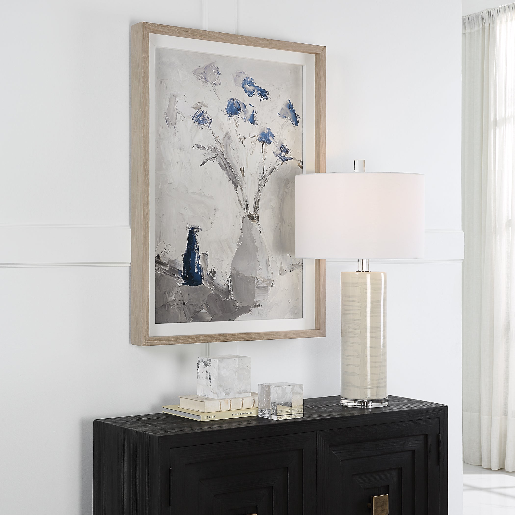 Uttermost Home Uttermost Blue Flowers In Vase Framed Print