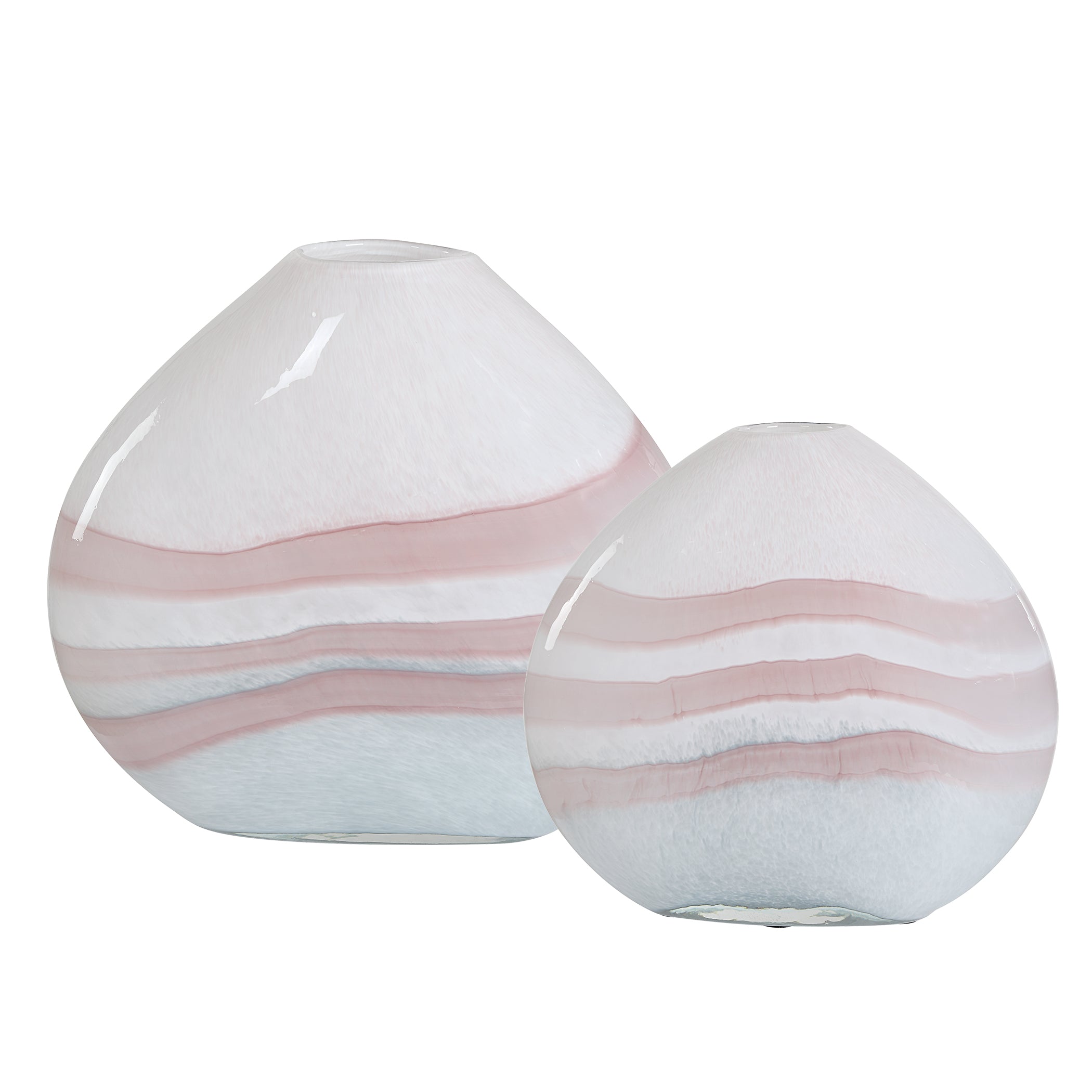 Uttermost Home Decor Uttermost Blush Swirl Glass Vases, S/2