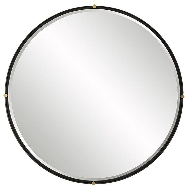 Uttermost Home Motor Freight - Rate to be Quoted Uttermost Bonded Round Black Mirror