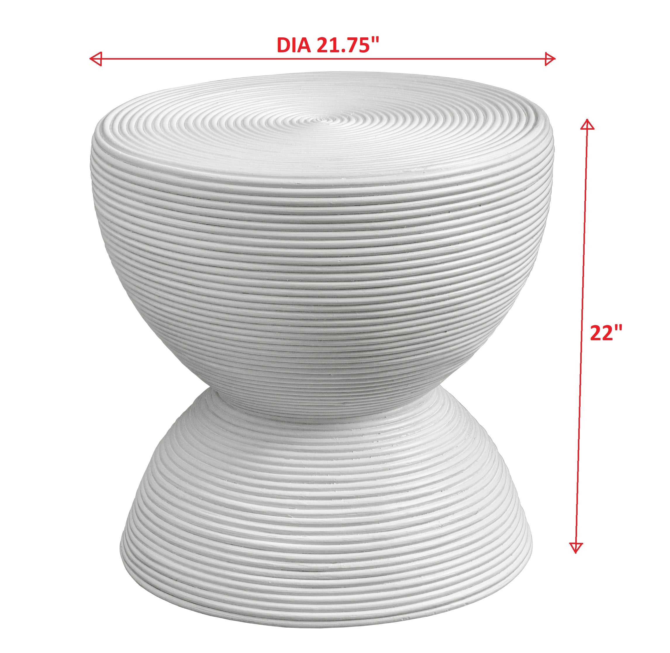 Uttermost Furniture Uttermost Bongo White Rattan Side Table