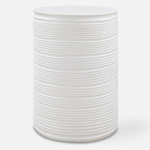 Uttermost Furniture Uttermost Borderline White Drum Table