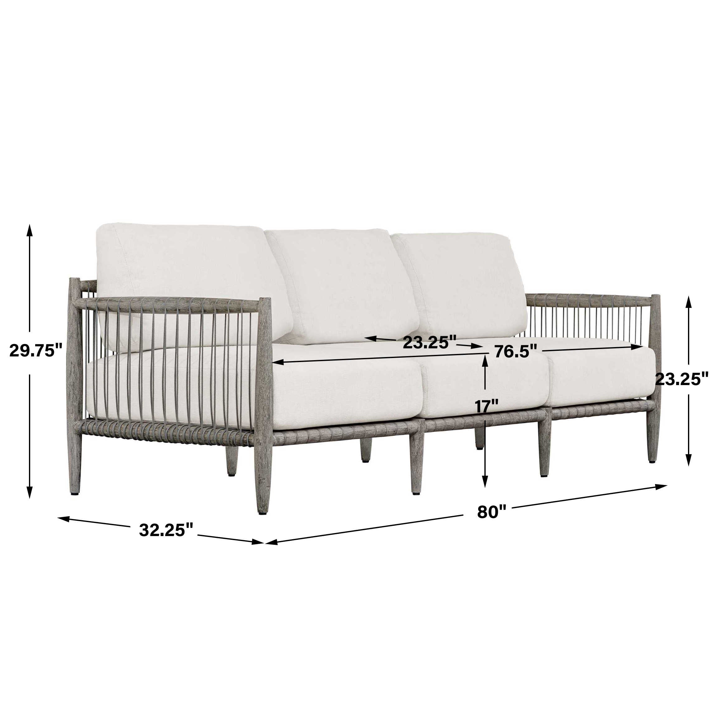 Uttermost Furniture Uttermost Borneo Oyster White Outdoor Sofa