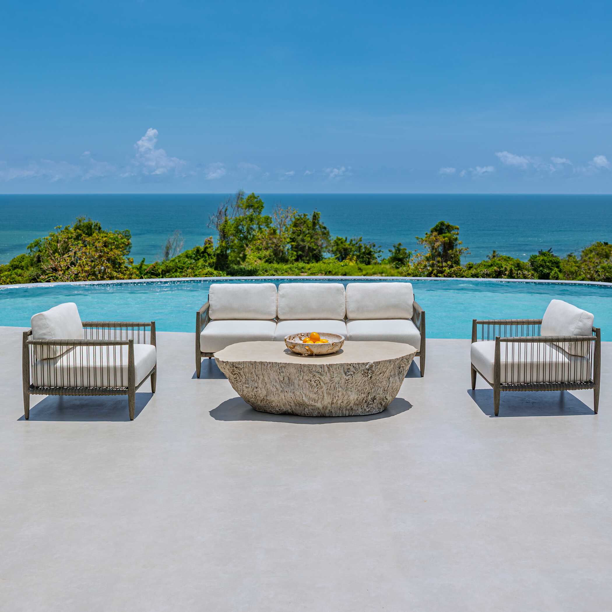 Uttermost Furniture Uttermost Borneo Oyster White Outdoor Sofa
