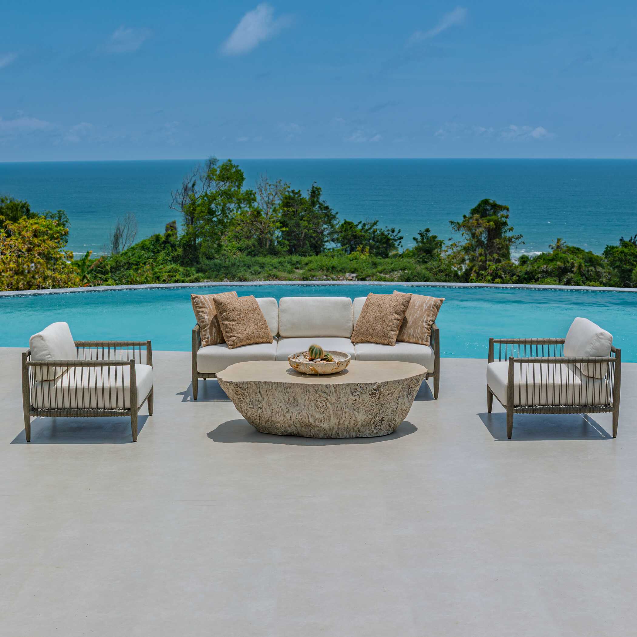 Uttermost Furniture Uttermost Borneo Oyster White Outdoor Sofa