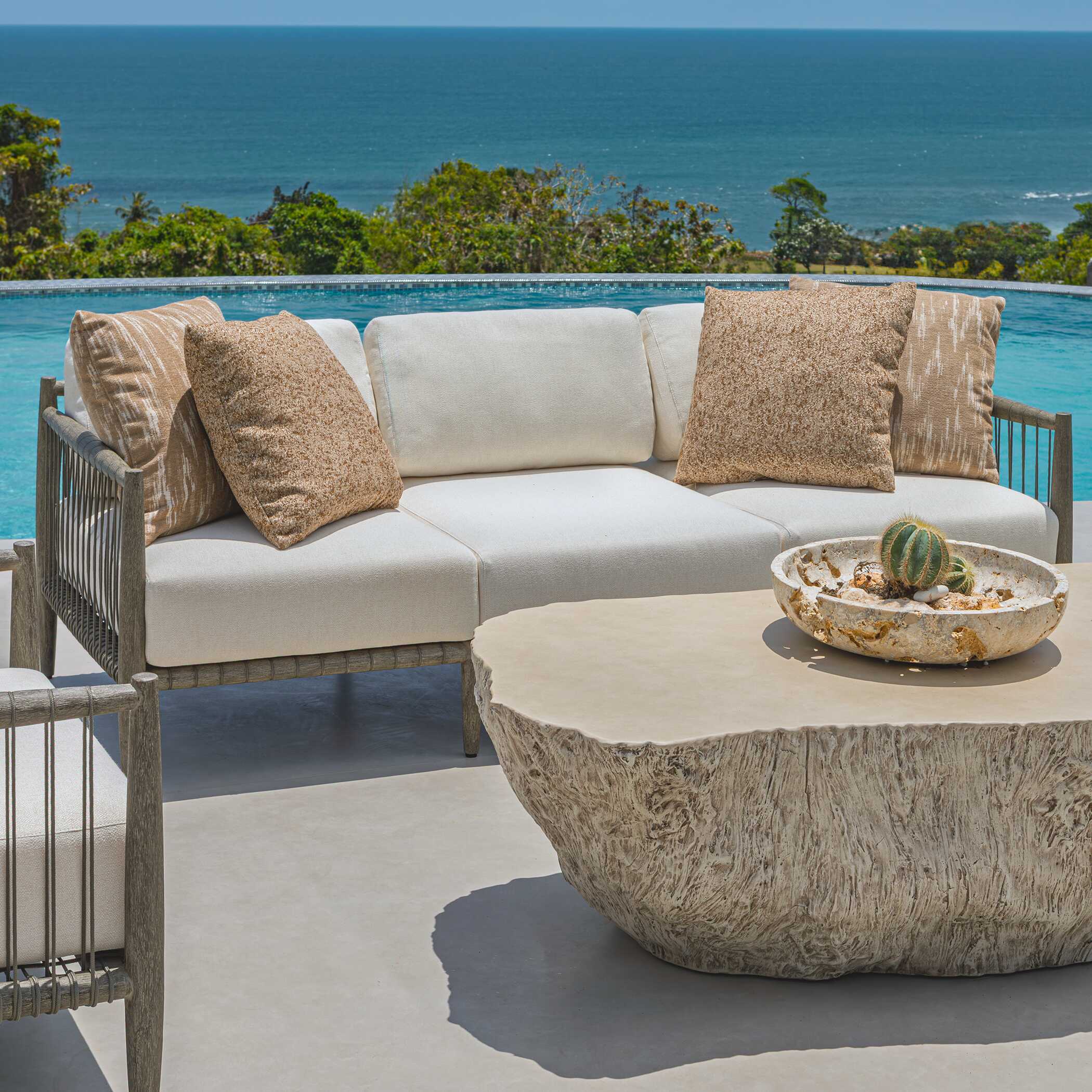 Uttermost Furniture Uttermost Borneo Oyster White Outdoor Sofa
