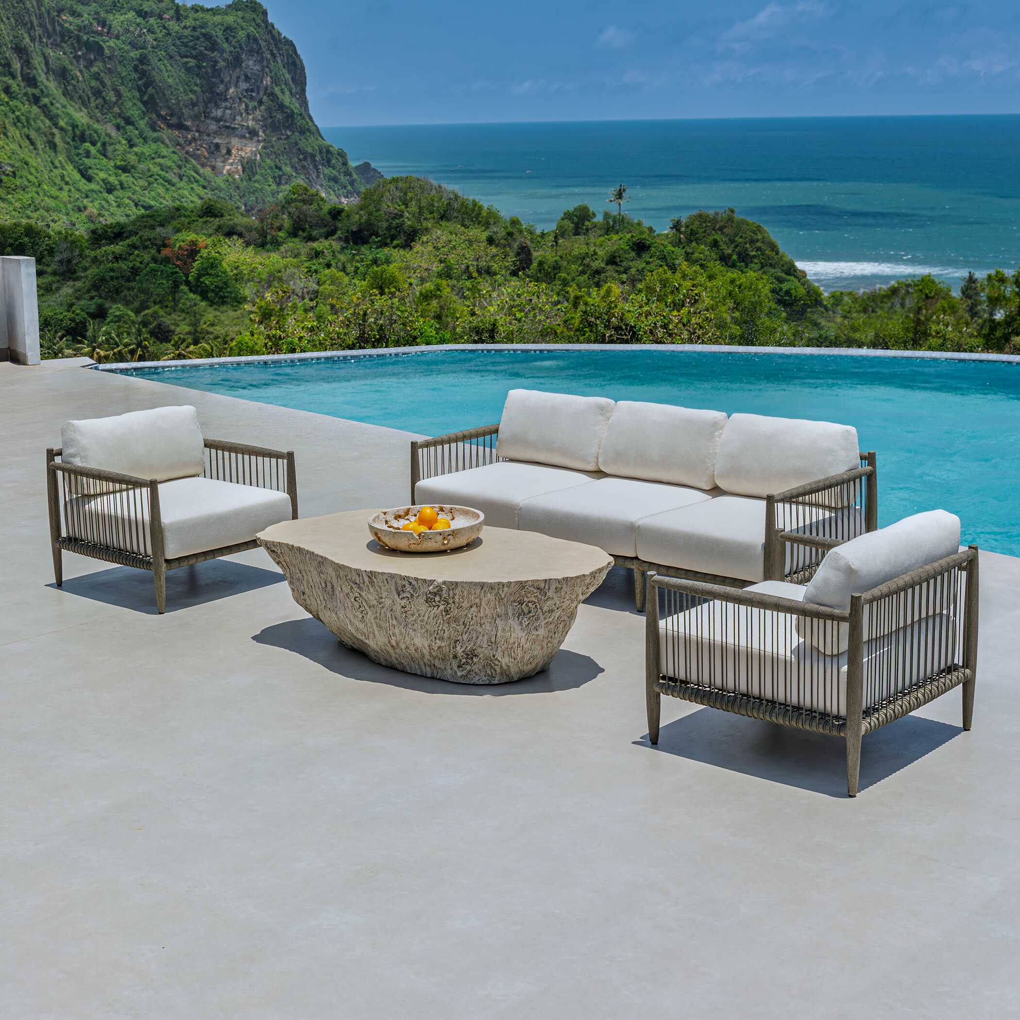 Uttermost Furniture Uttermost Borneo Oyster White Outdoor Sofa