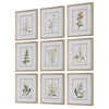 Uttermost Home Decor Uttermost Botanical Flowers Framed Prints, S/9