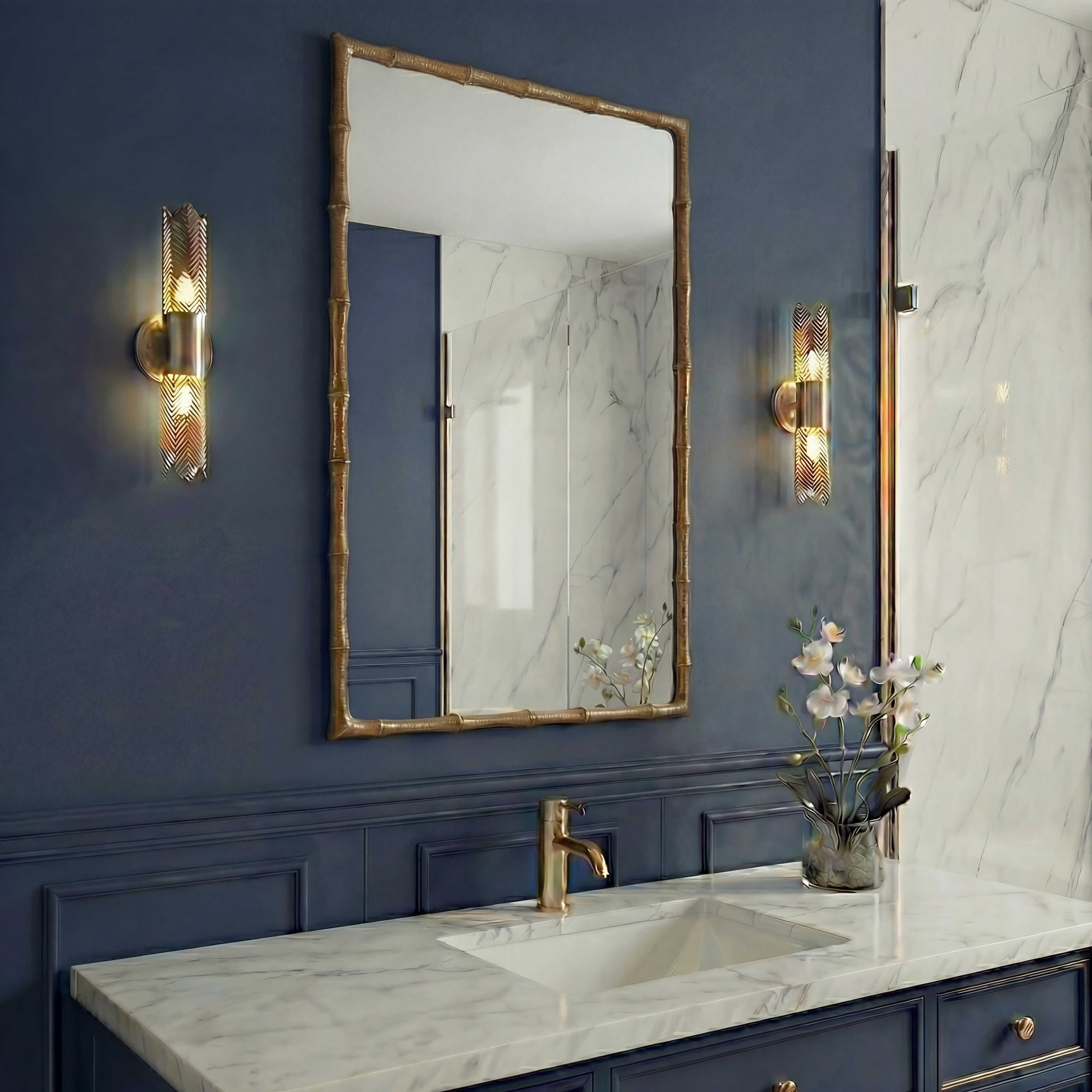 Uttermost Home Decor Uttermost Brass Bamboo Rectangle Mirror