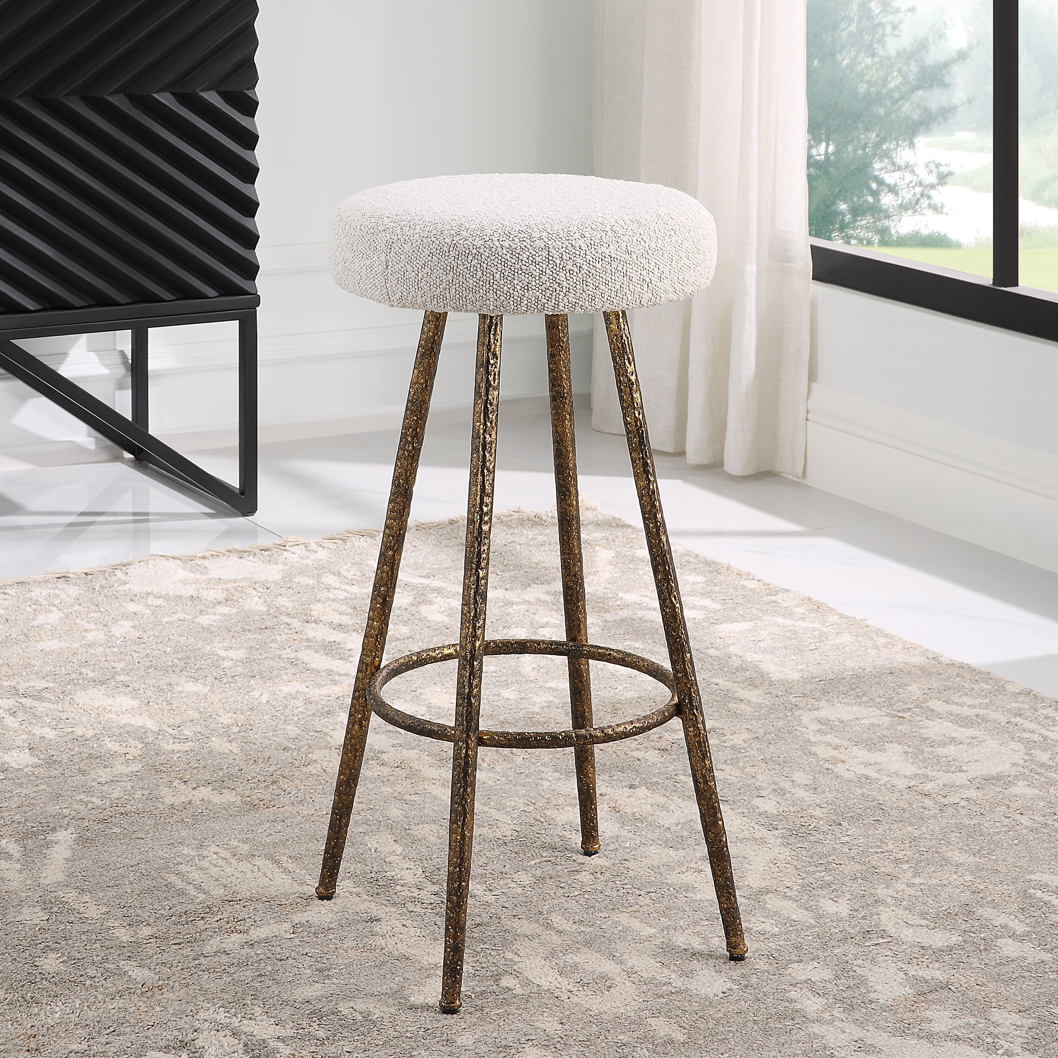 Uttermost Home Uttermost Braven White Fabric Counter Stool