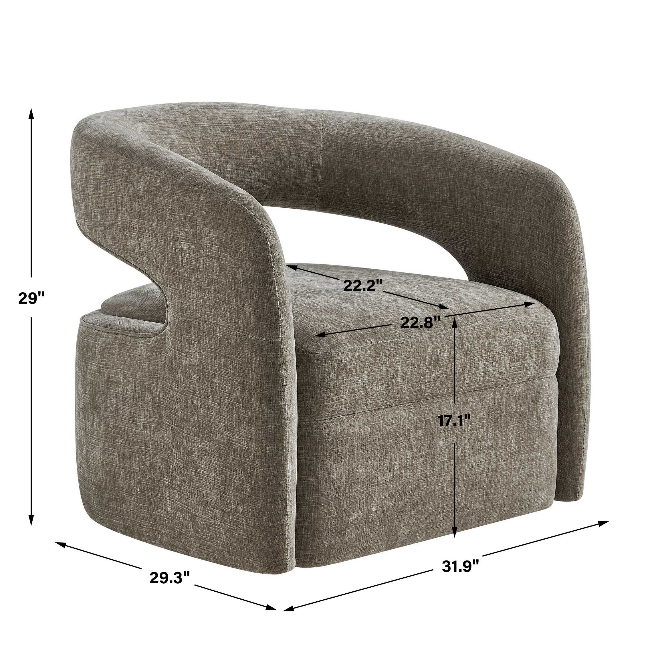 Uttermost Furniture Uttermost Breis Swivel Barrel Chair