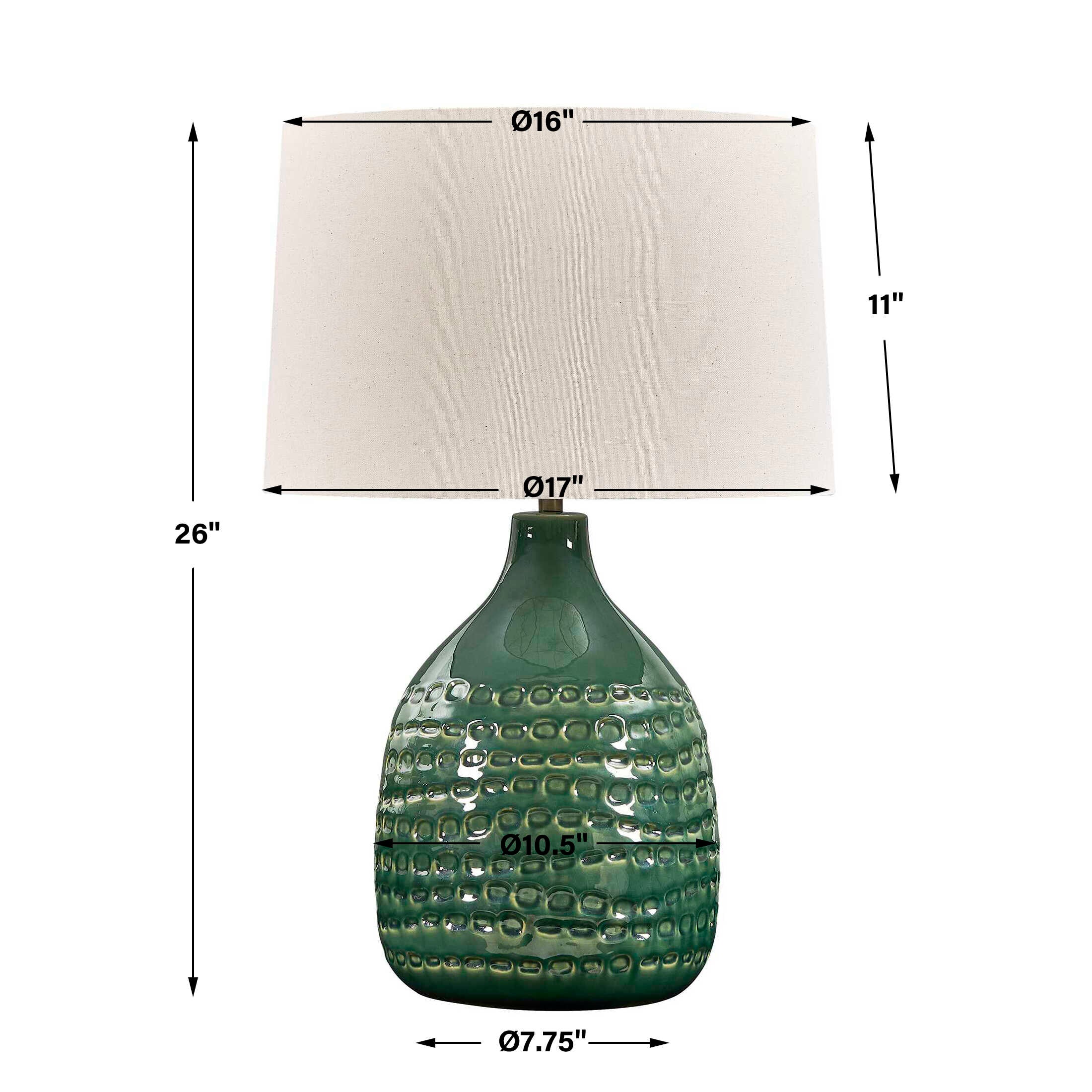 Uttermost Lighting Uttermost Breya Green Glaze Table Lamp