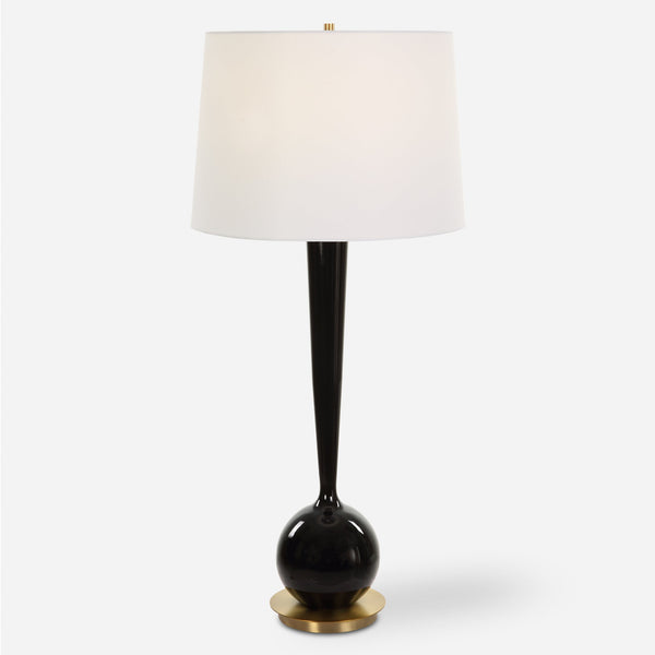 Uttermost Lighting Uttermost Brielle Polished Black Table Lamp