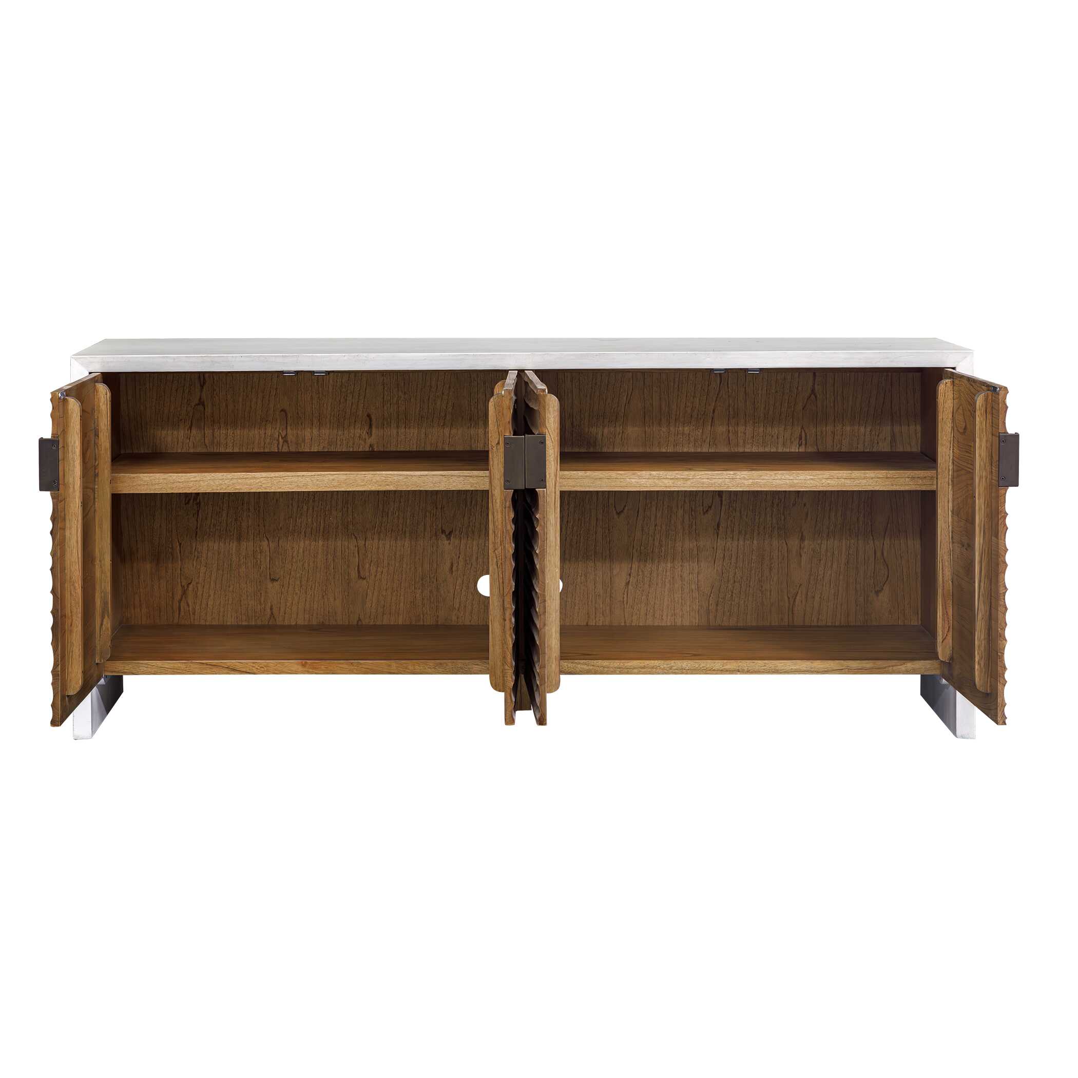 Uttermost Furniture Uttermost Brinson Carved Wood 4 Door Cabinet