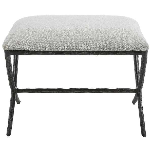 Uttermost Home Decor Uttermost Brisby Gray Fabric Small Bench