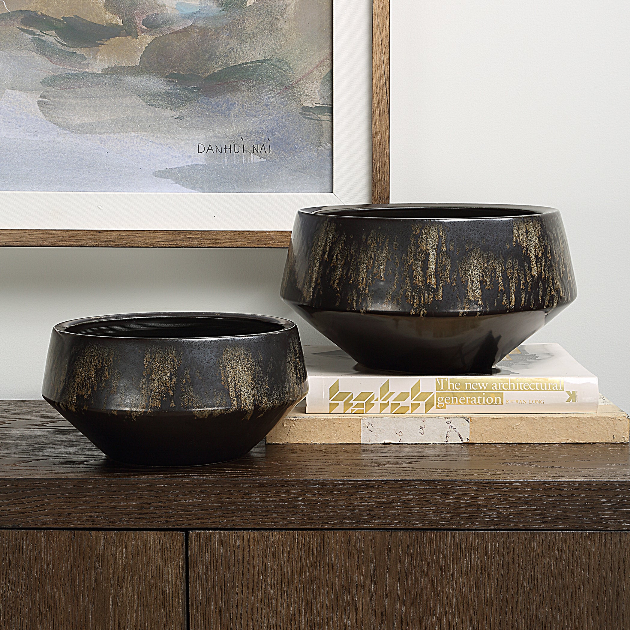 Uttermost Home Decor Uttermost Bronze Duo Vases Set/2
