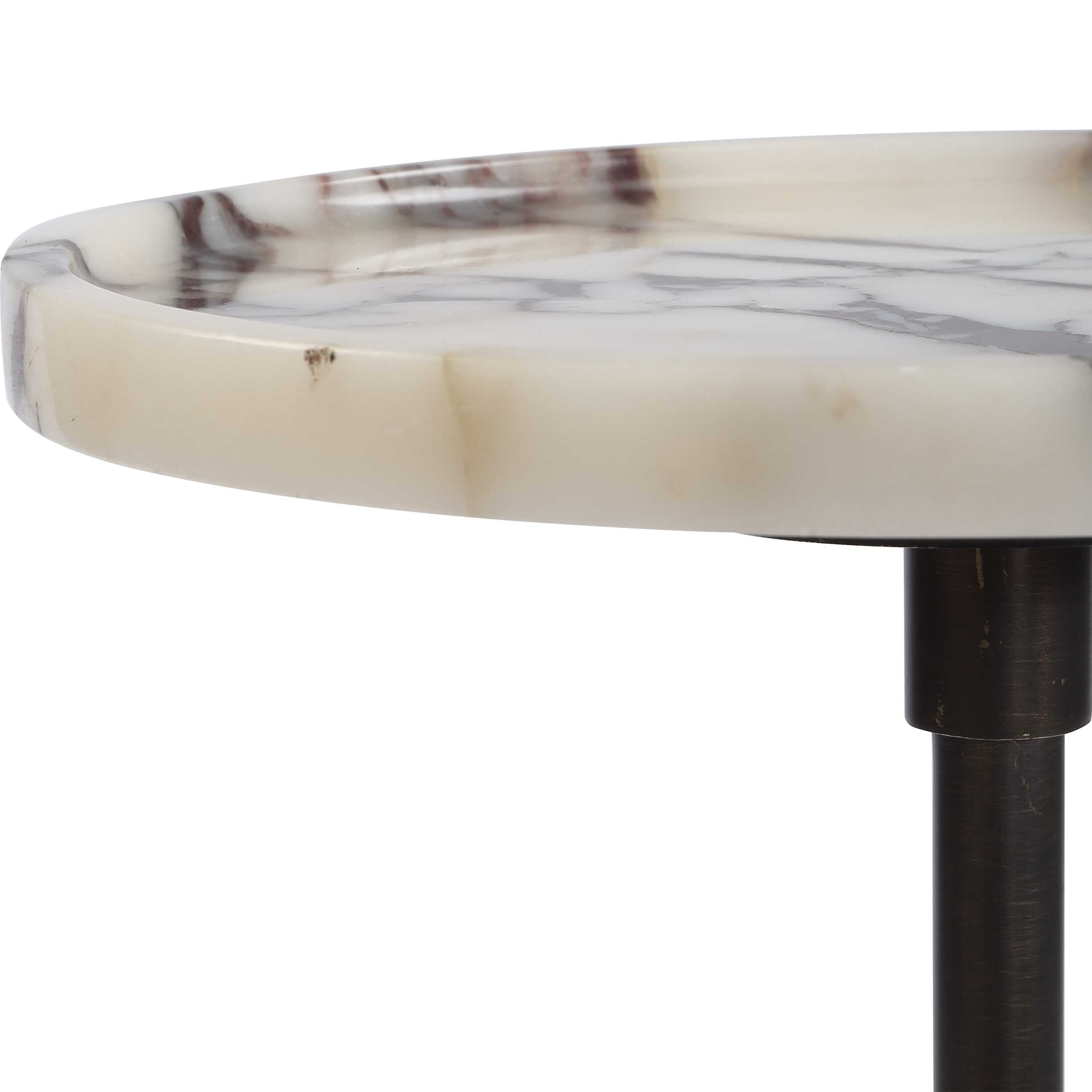 Uttermost Uttermost Brunson White Marble Drink Table