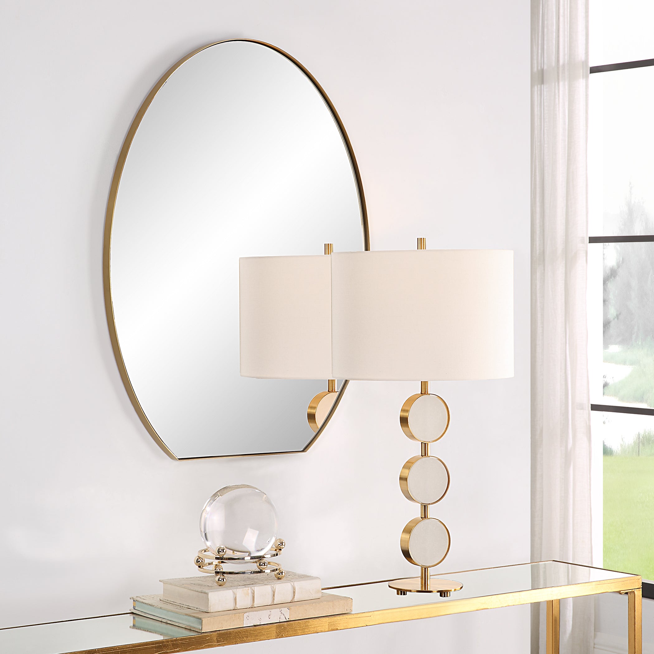 Uttermost Home Uttermost Cabell Brass Oval Mirror