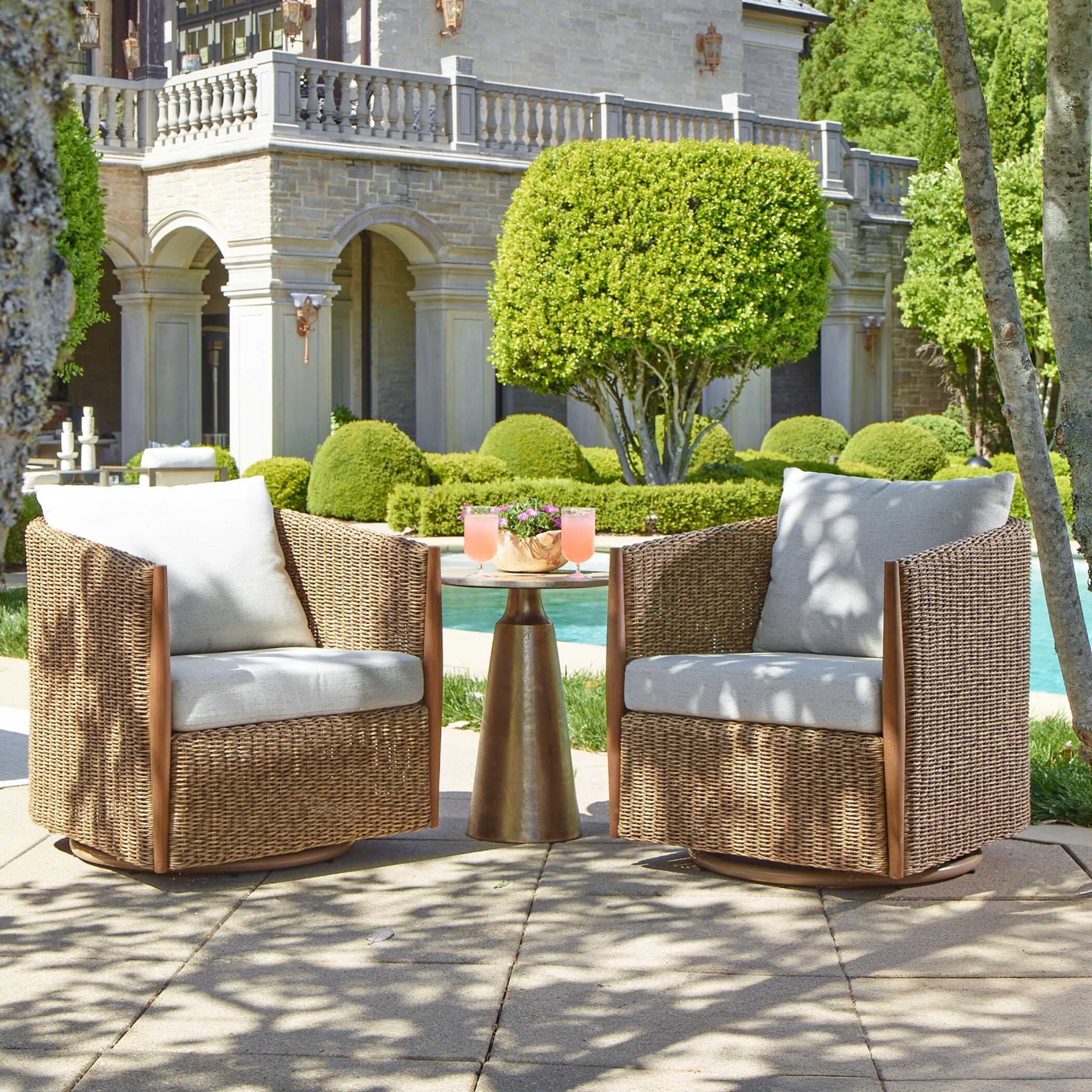 Uttermost Furniture Uttermost Cala Outdoor Swivel Rocking Chair