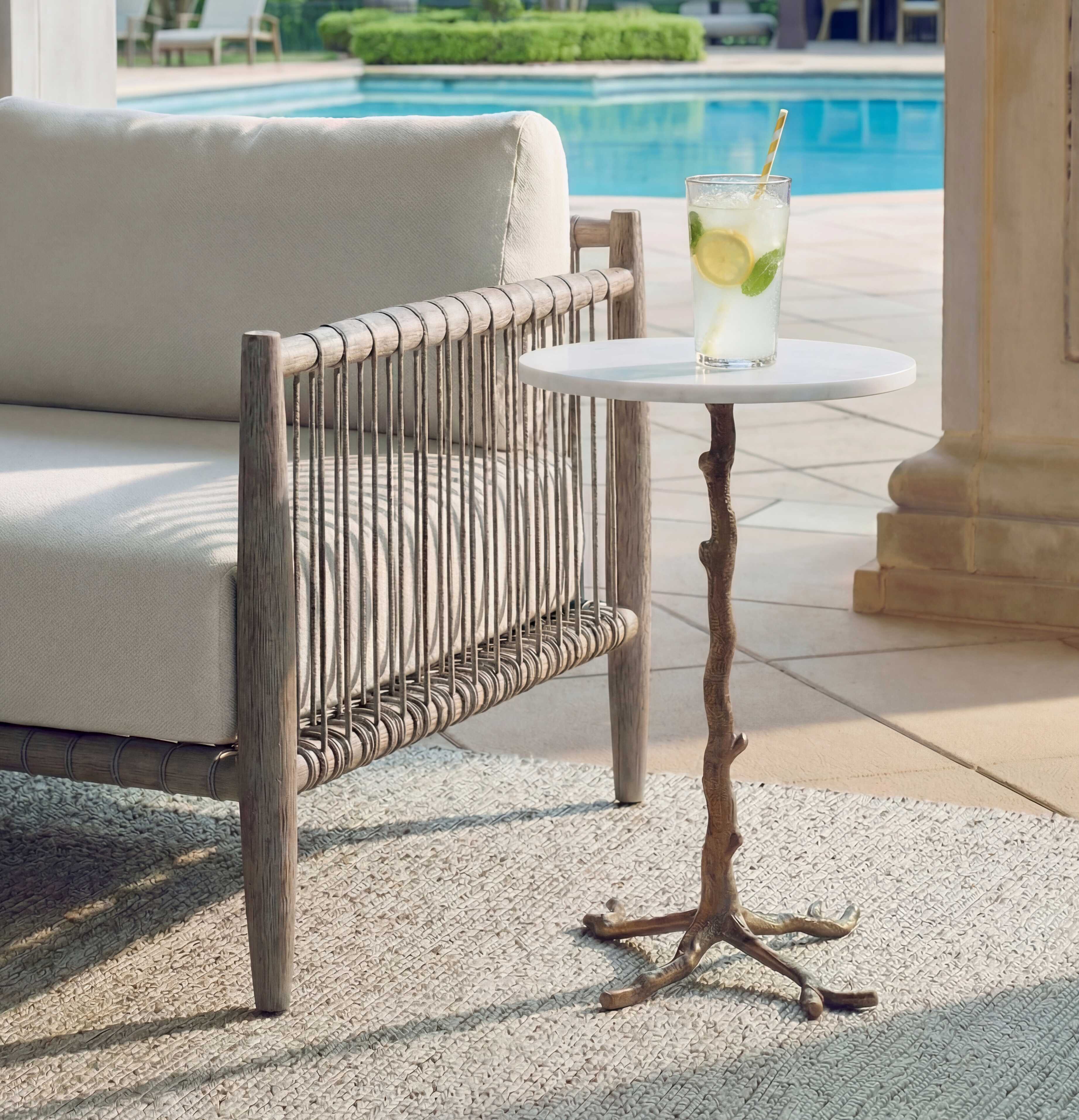 Uttermost Furniture Uttermost Calais White Marble Accent Table