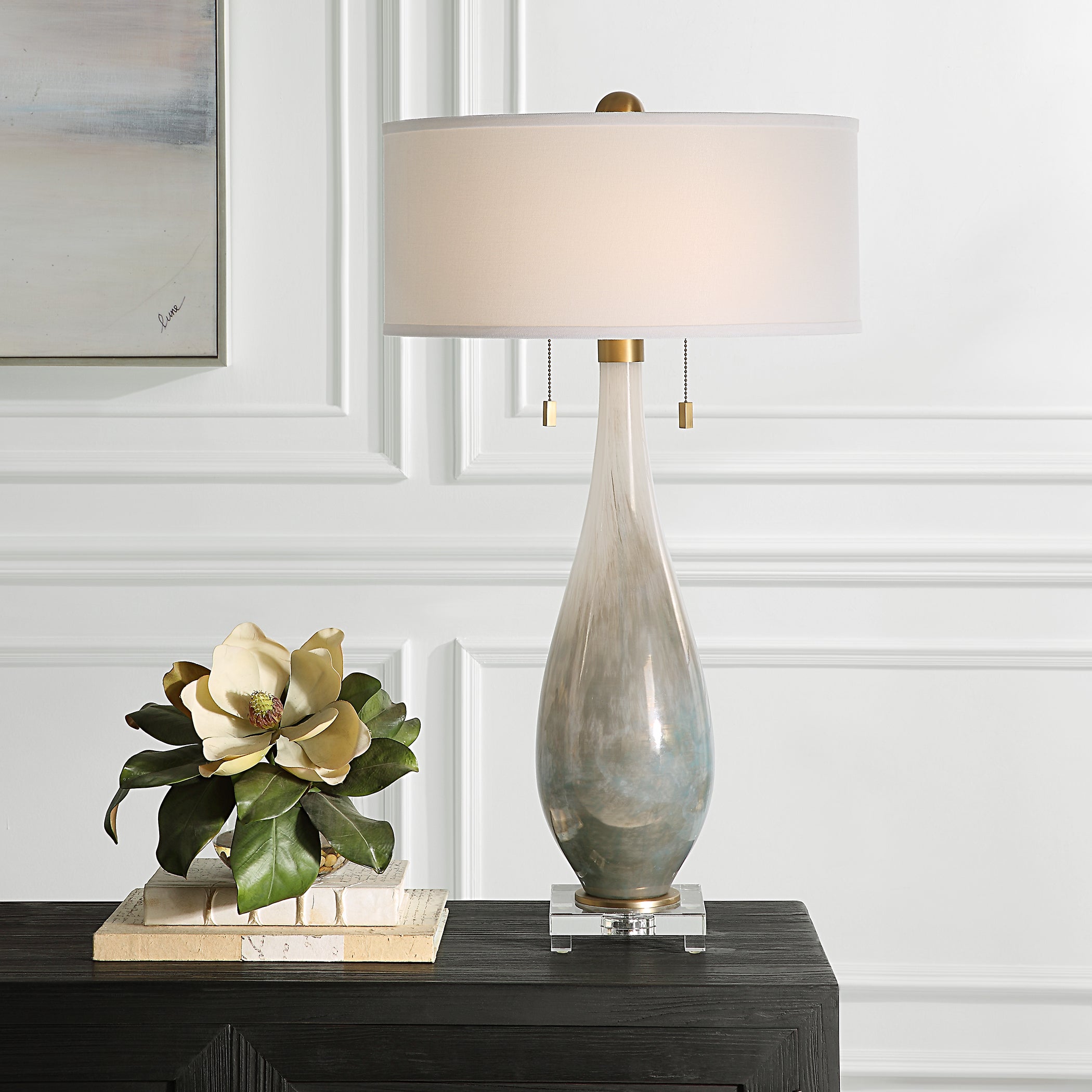 Uttermost Home Uttermost Cardoni Bronze Glass Table Lamp