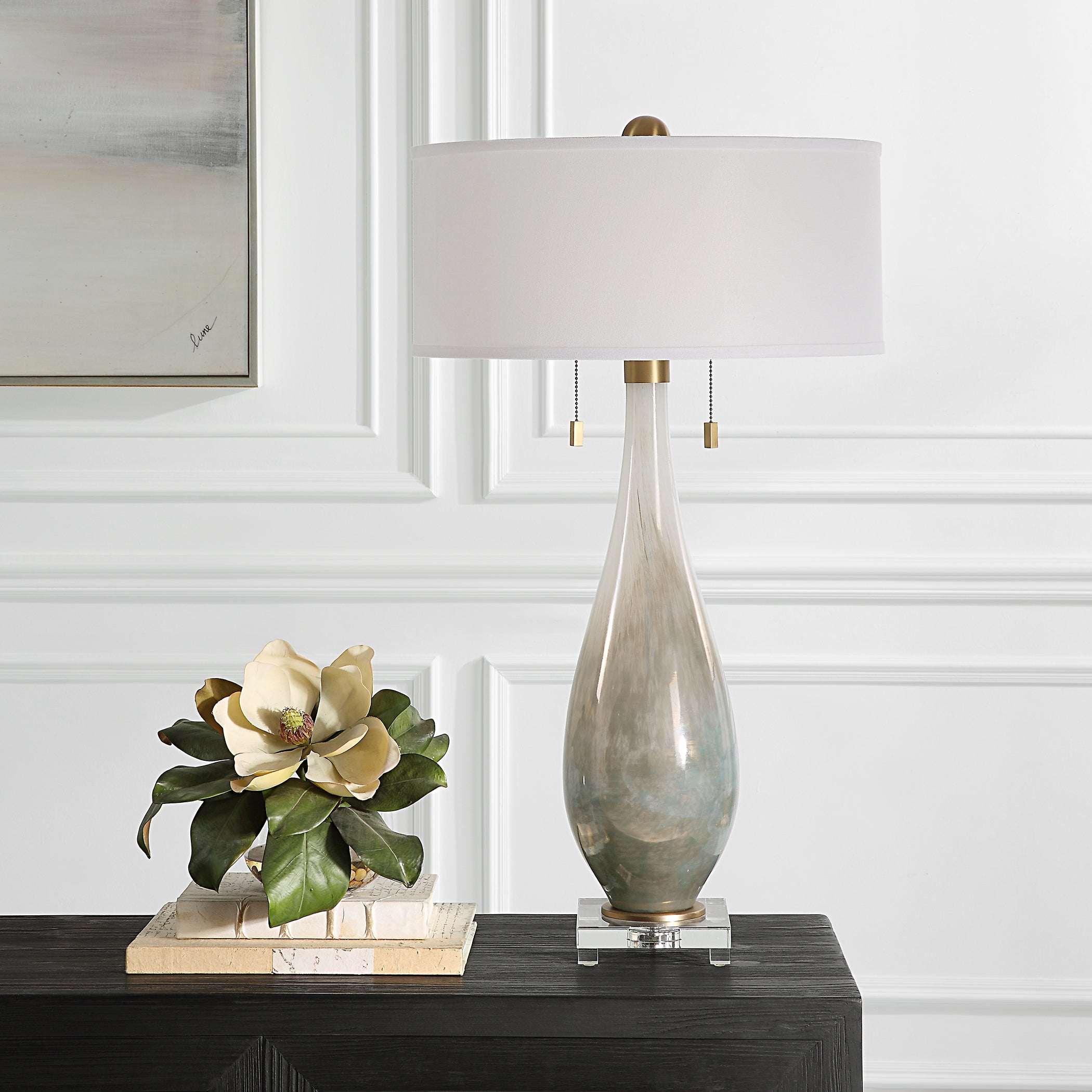 Uttermost Home Uttermost Cardoni Bronze Glass Table Lamp