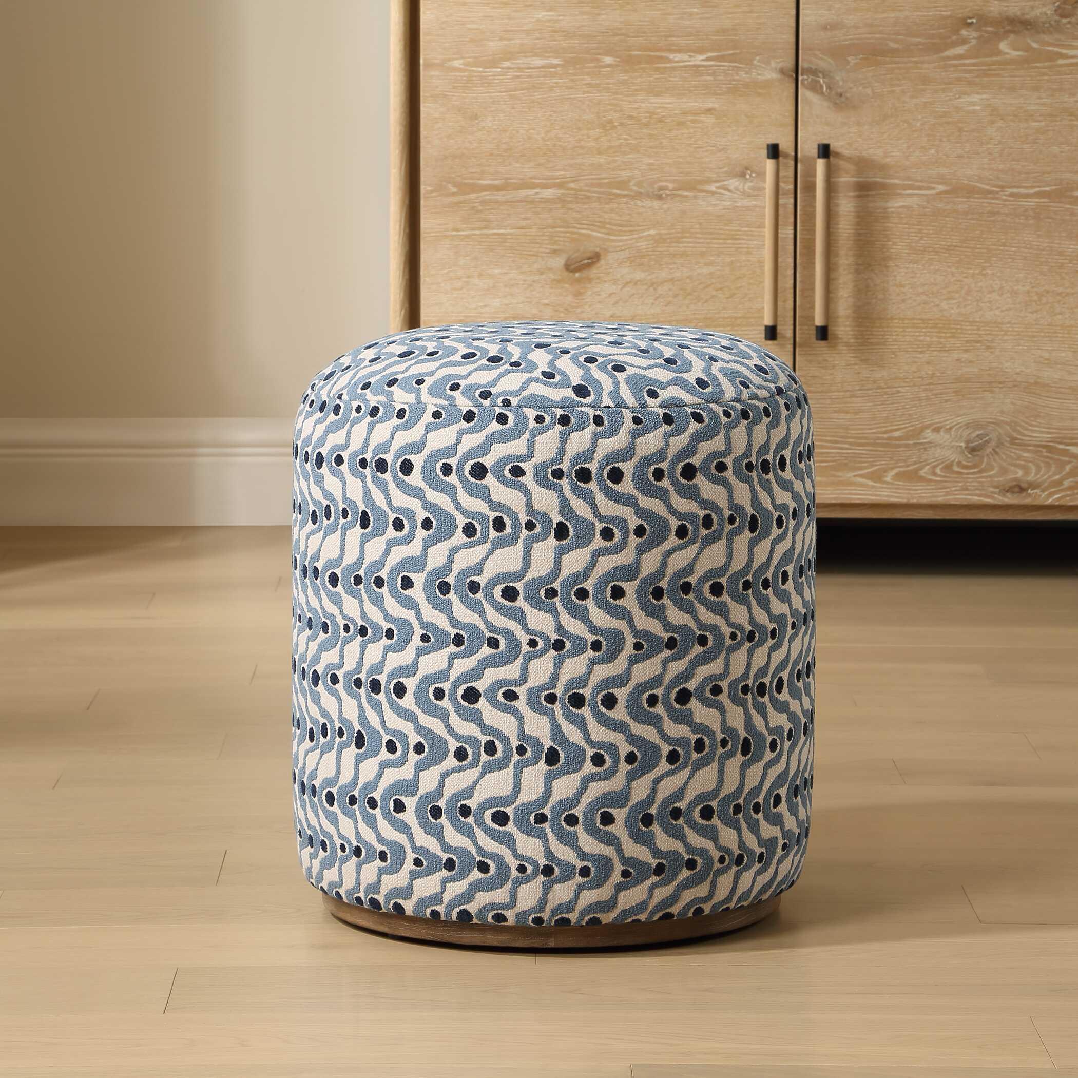 Uttermost Uttermost Cas Blue Fabric Ottoman