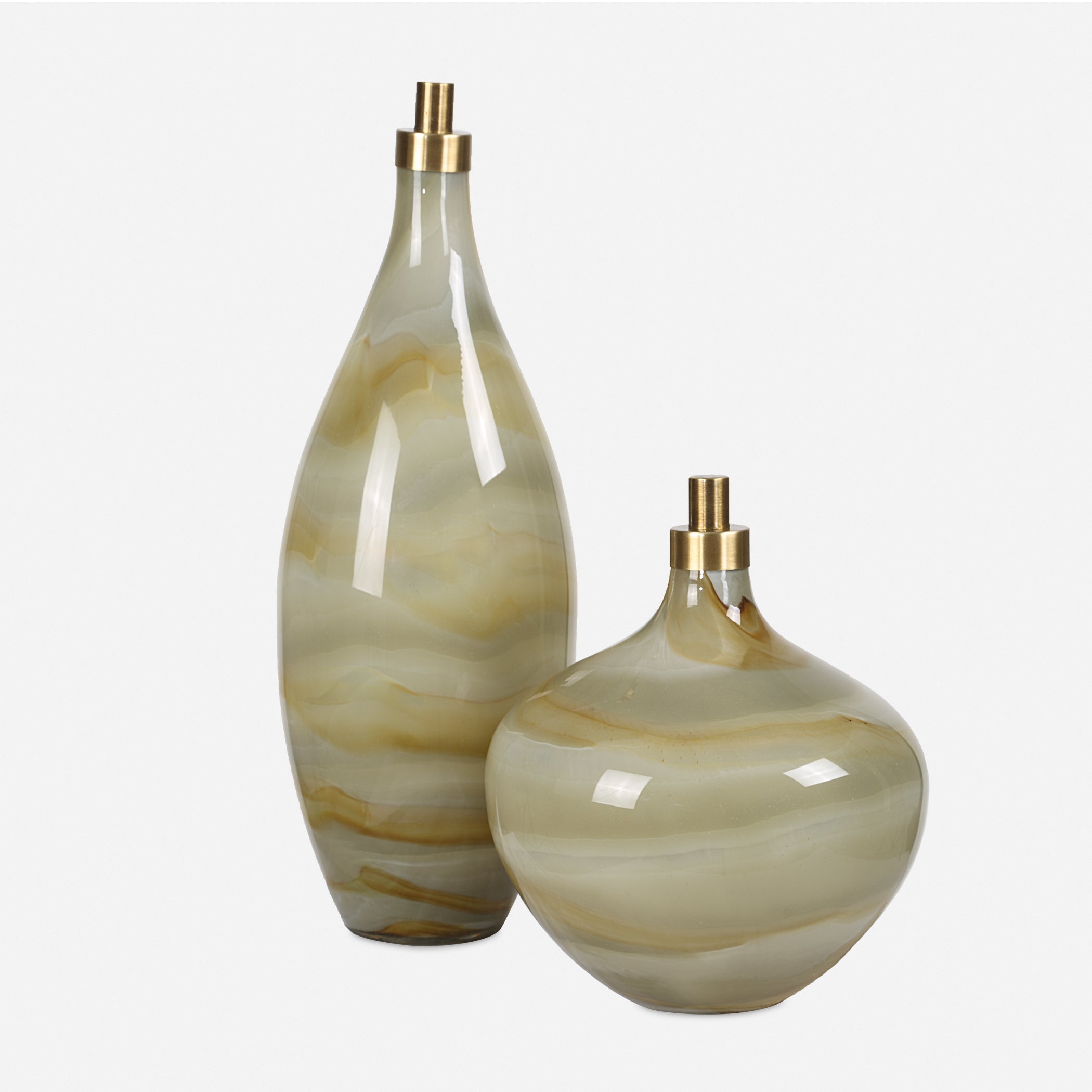 Uttermost Home Decor Uttermost Cascade Glass Bottles Set/2