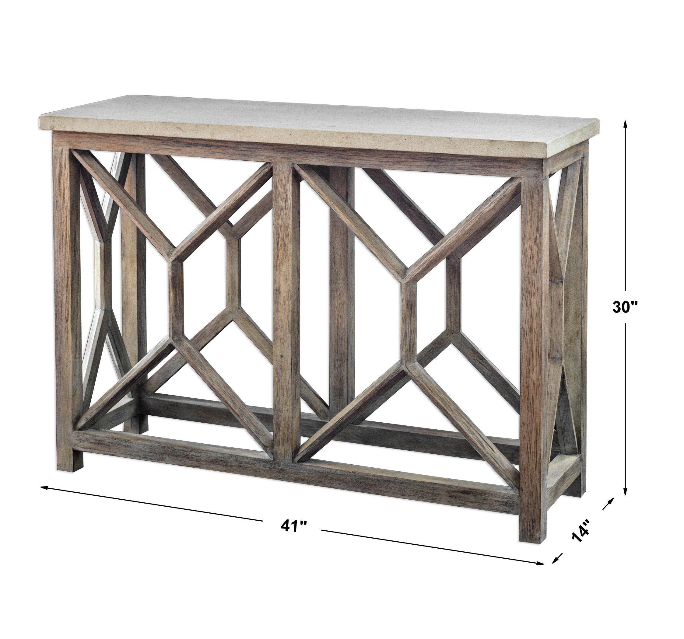 Uttermost Home Motor Freight - To be Quoted Uttermost Catali Ivory Stone Console Table
