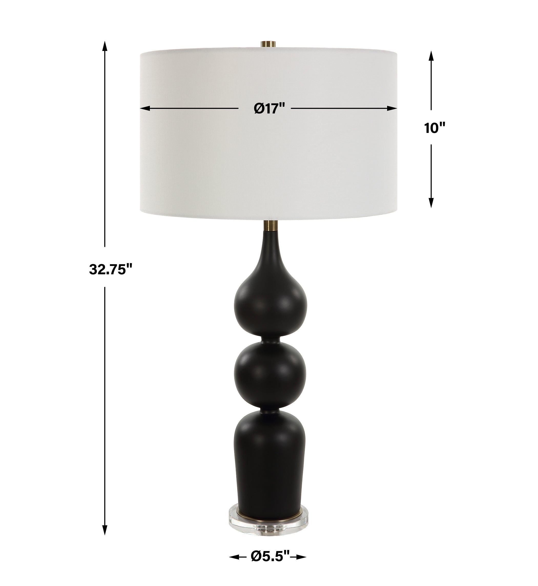 Uttermost Lighting Uttermost Caviar Black Table Lamp