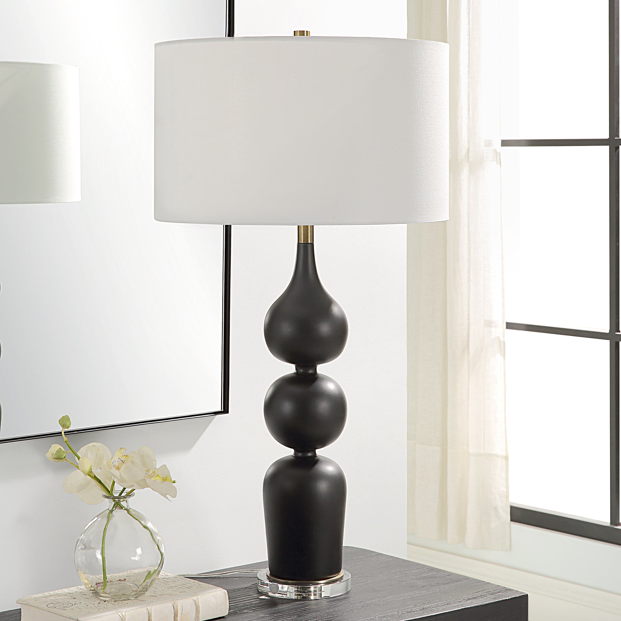 Uttermost Lighting Uttermost Caviar Black Table Lamp