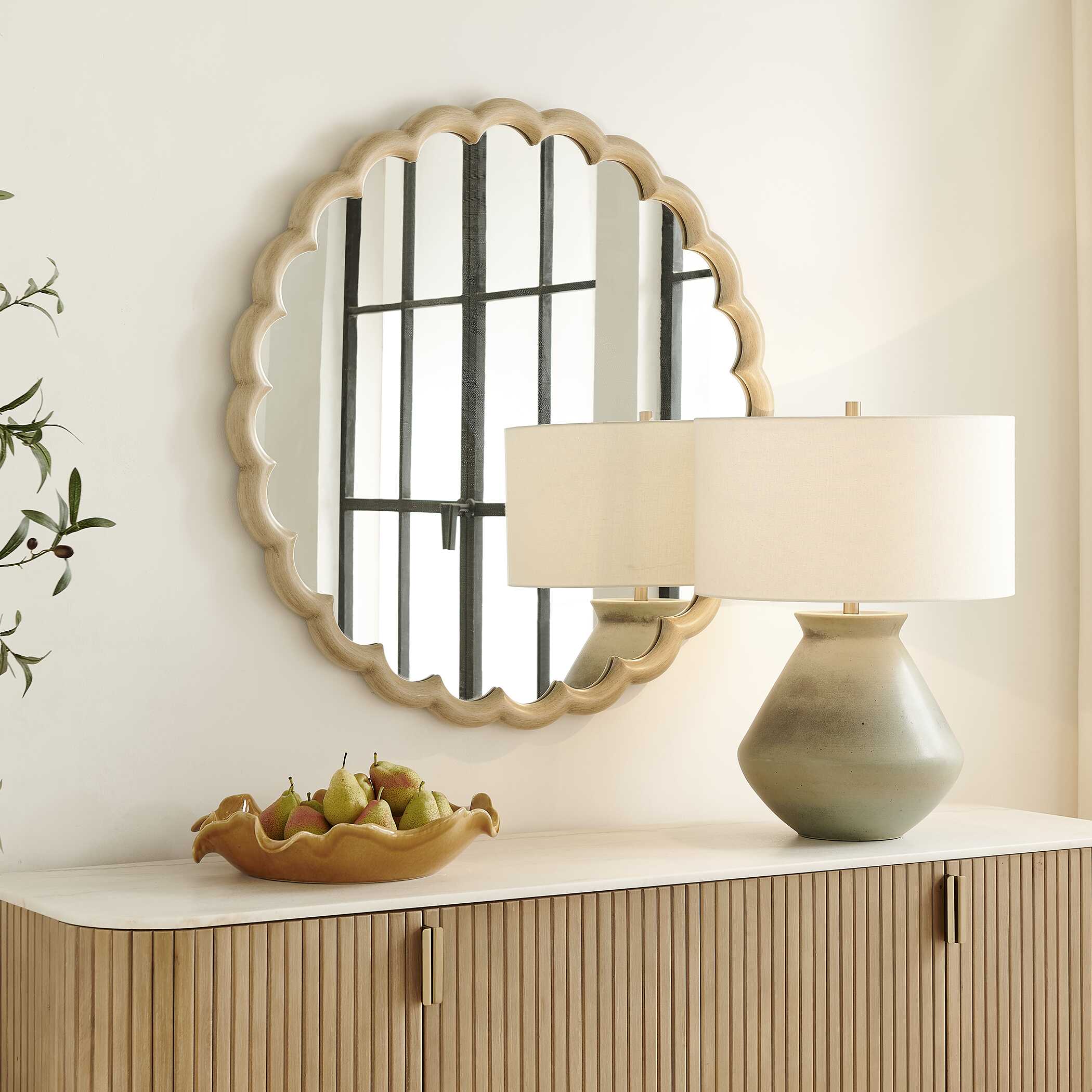 Uttermost Home Decor Uttermost Cerrito Burnished Ivory Round Mirror