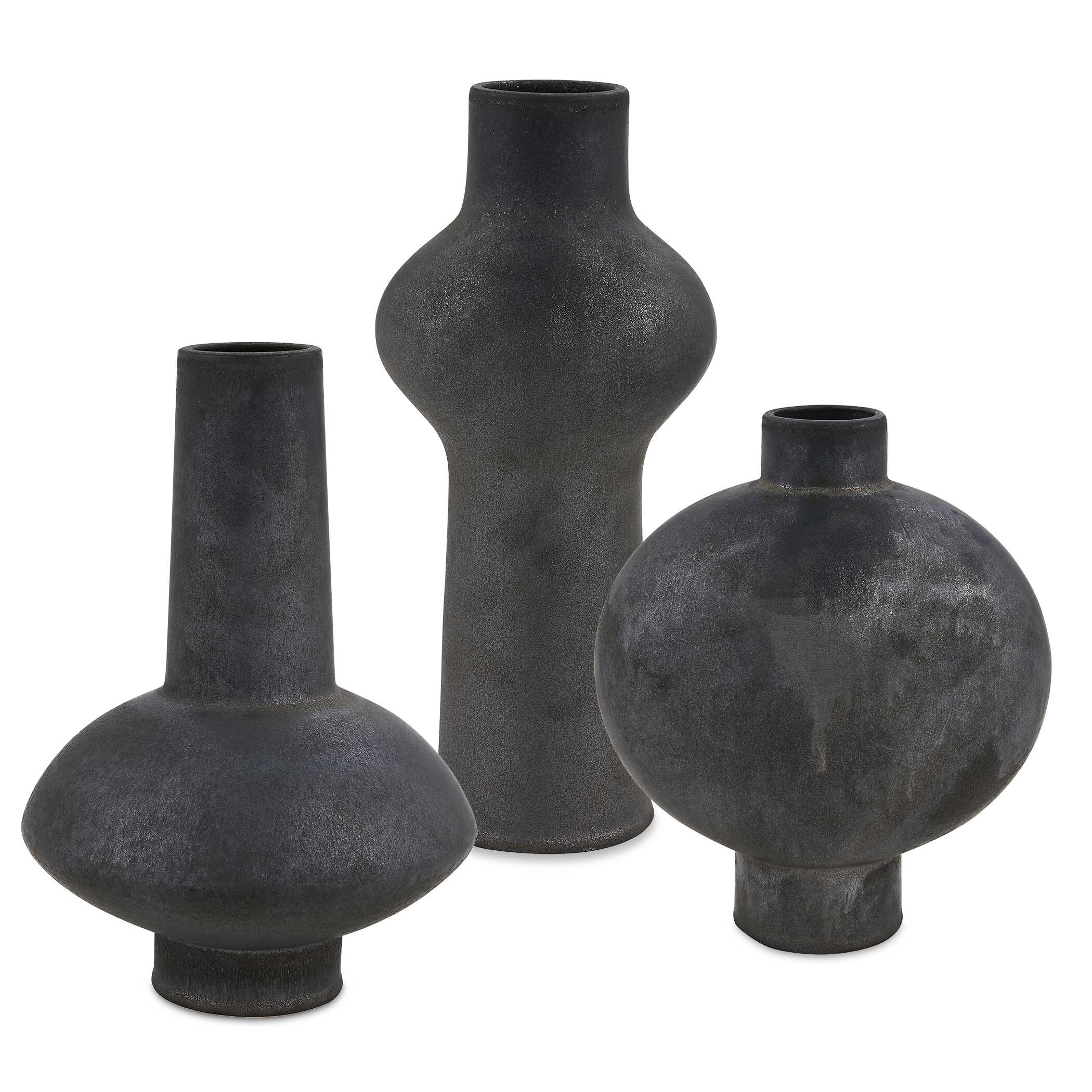 Uttermost Uttermost Charcoal Bloom Indoor-Outdoor Vases Set/3
