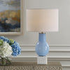 Uttermost Lighting Uttermost Clear Sky Blue Glass Table Lamp