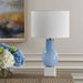 Uttermost Lighting Uttermost Clear Sky Blue Glass Table Lamp