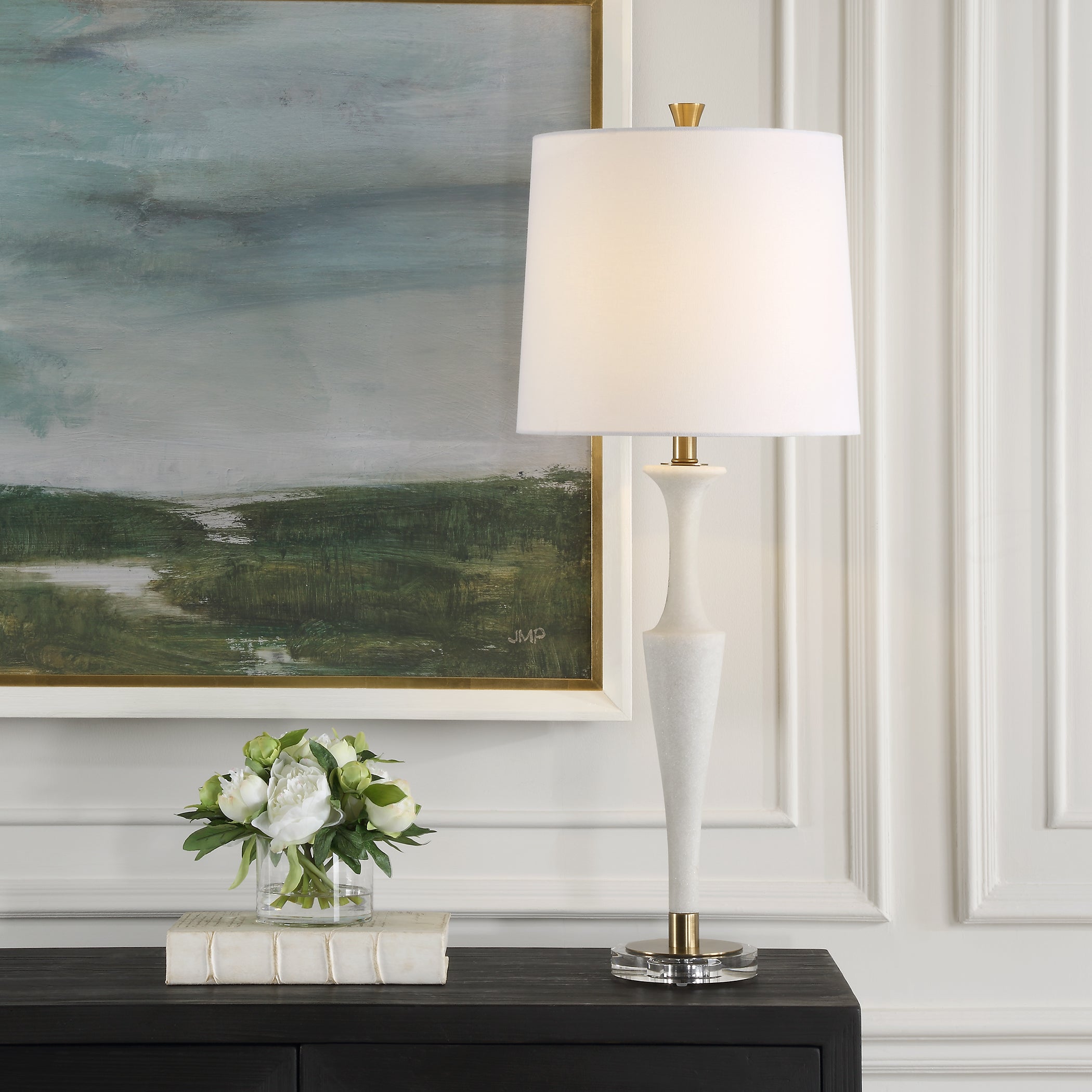 Uttermost Lighting Uttermost Colette White Stone Table Lamp