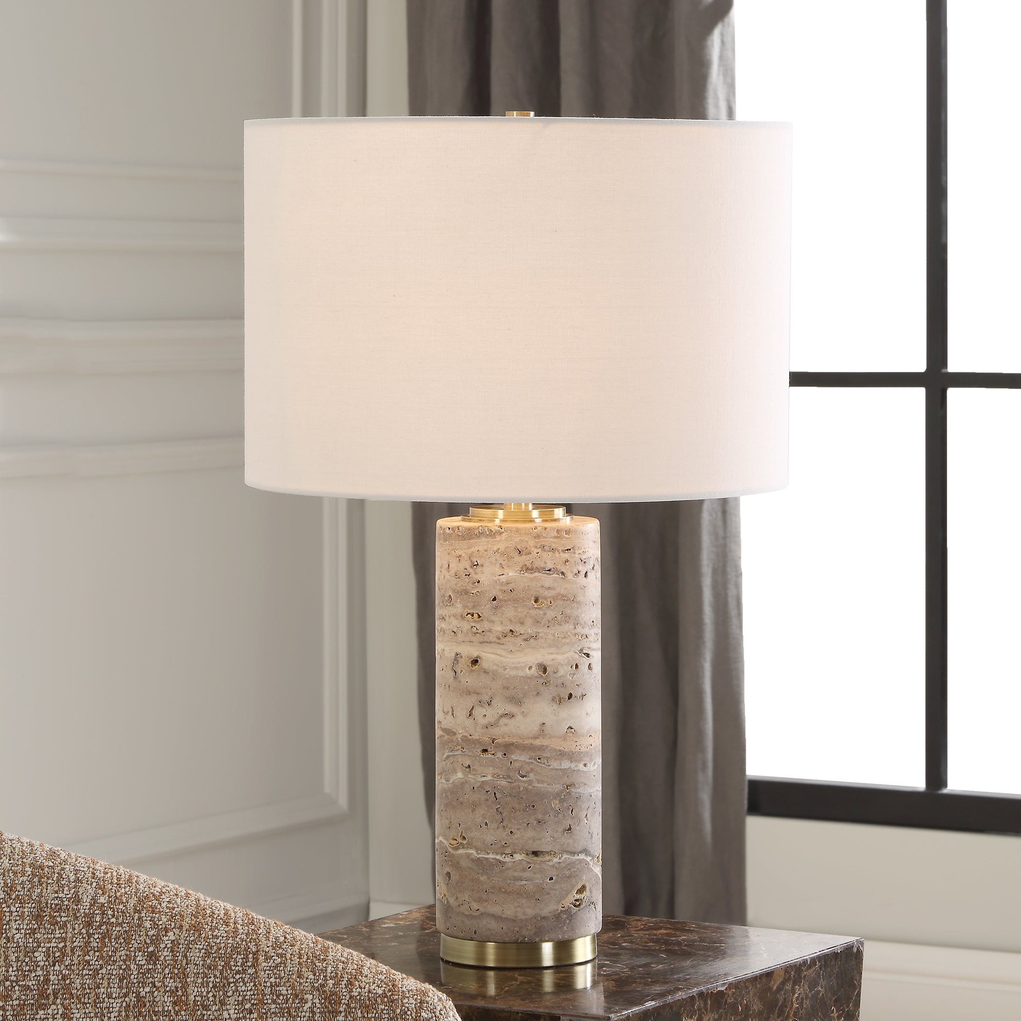 Uttermost Lighting Uttermost Cortado Travertine Table Lamp
