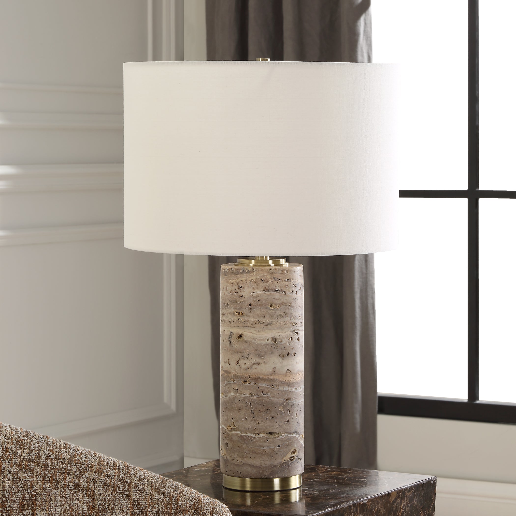 Uttermost Lighting Uttermost Cortado Travertine Table Lamp
