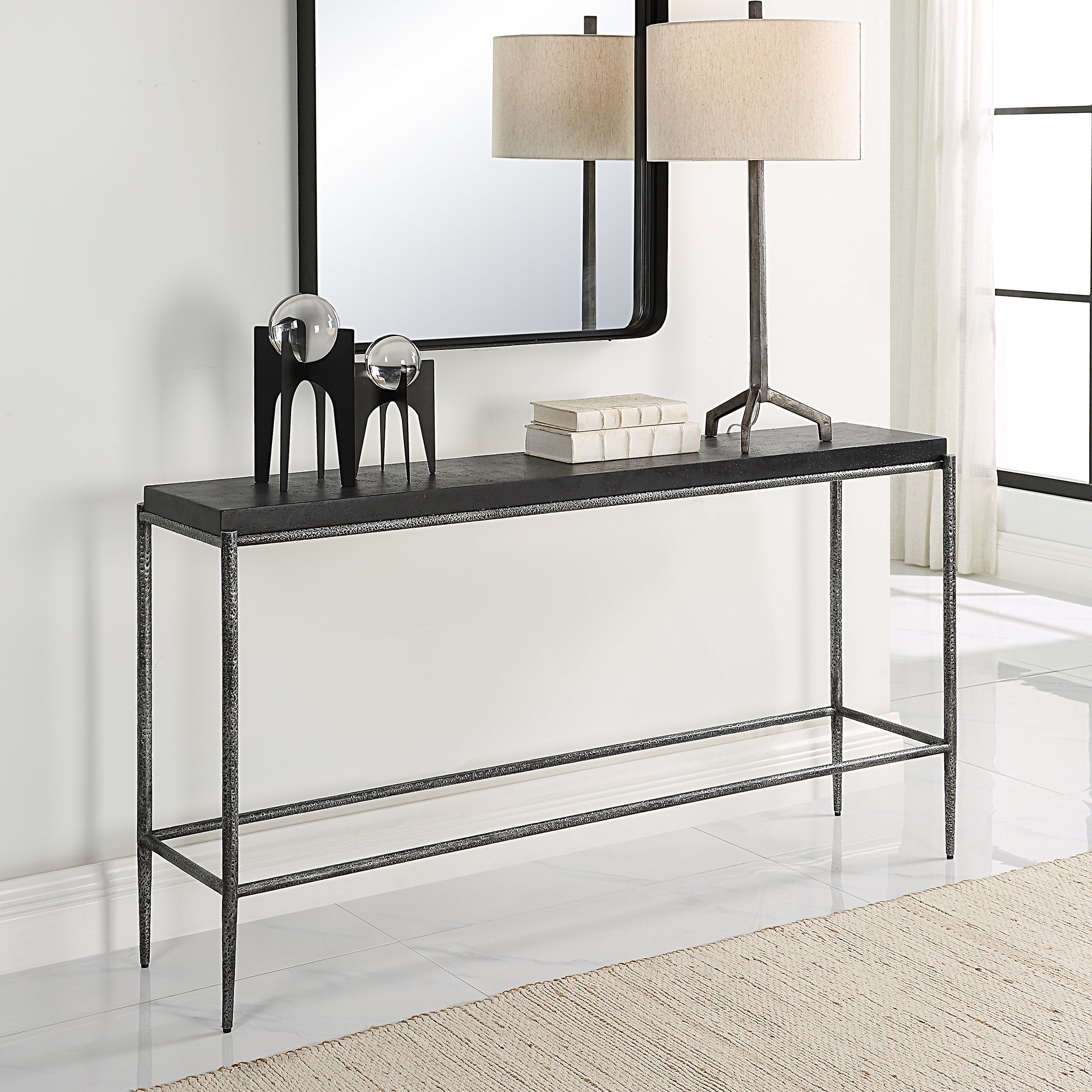 Uttermost Home Motor Freight - To be Quoted Uttermost Crescendo Black Concrete Console Table