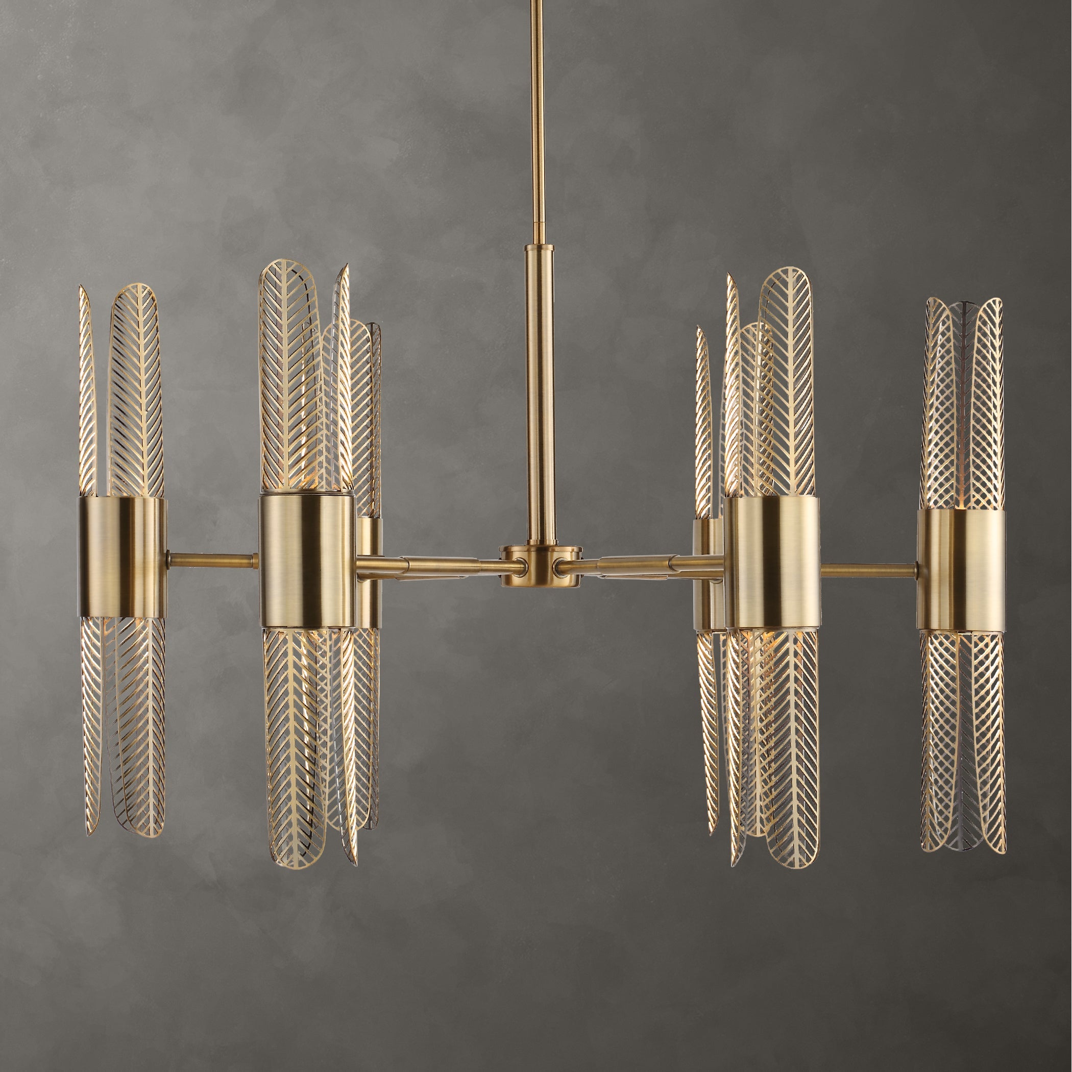 Uttermost Home Decor Uttermost Cret 12 Light Brass Chandelier