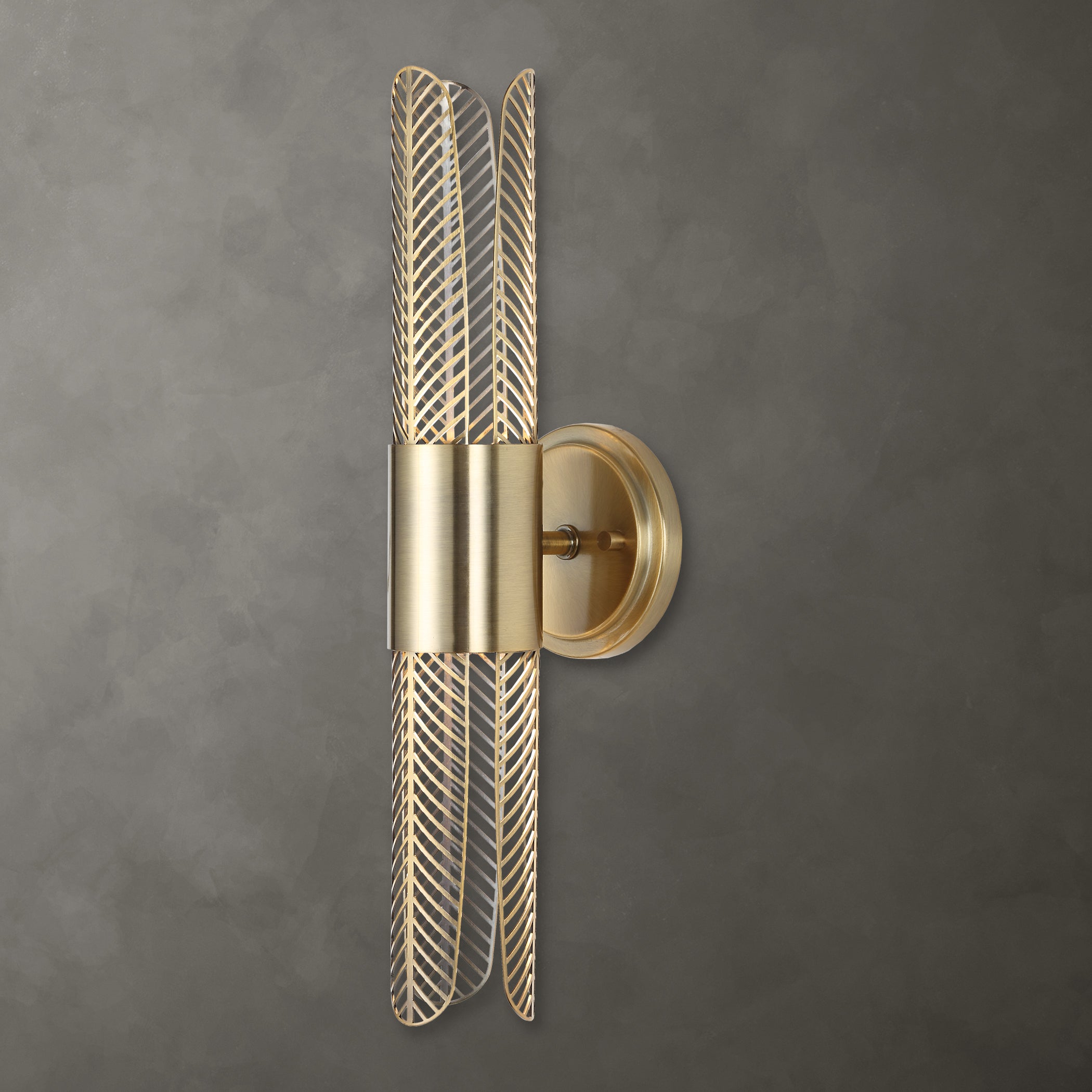 Uttermost Lighting Uttermost Cret 2 Light LED Brass Sconce
