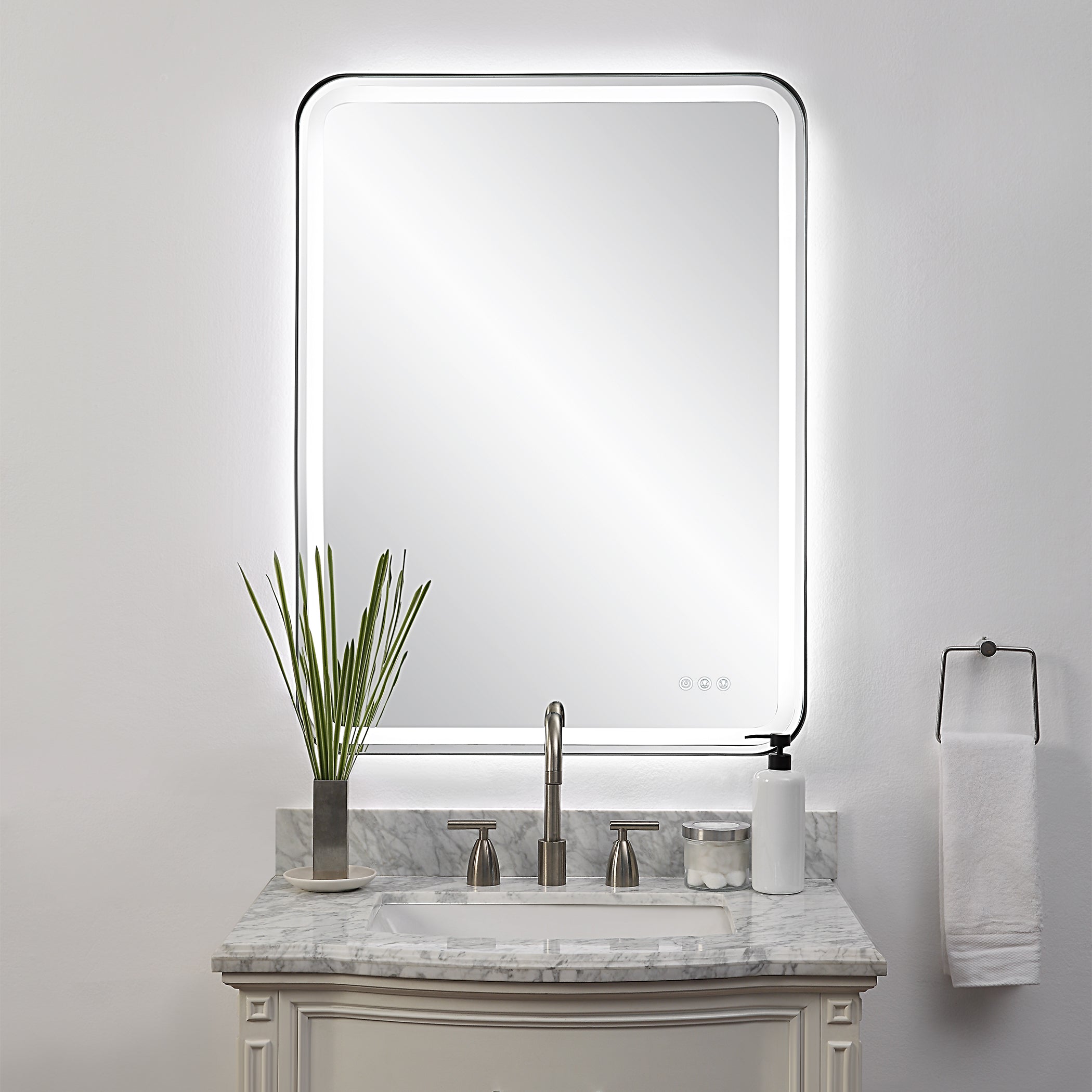 Uttermost Home Oversized - Rate to be Quoted Uttermost Crofton Lighted Black Large Mirror