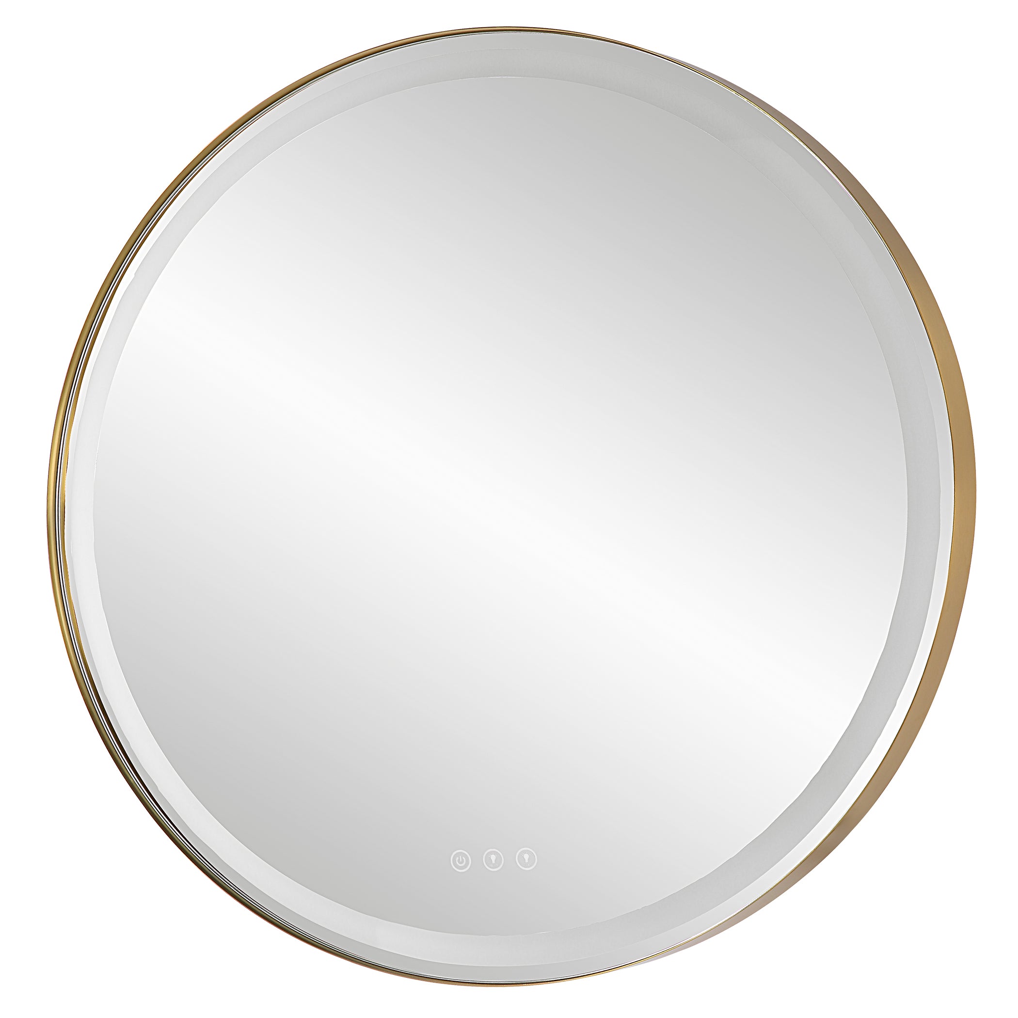 Uttermost Home Uttermost Crofton Lighted Brass Round Mirror