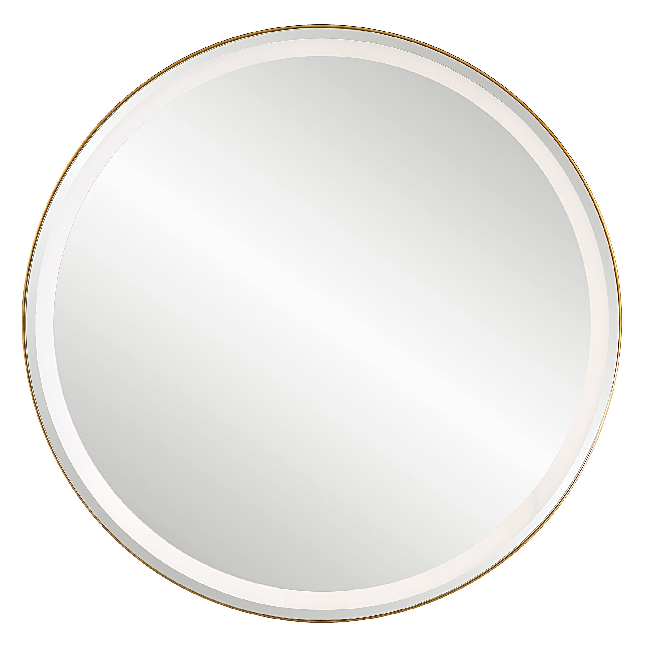 Uttermost Home Uttermost Crofton Lighted Brass Round Mirror