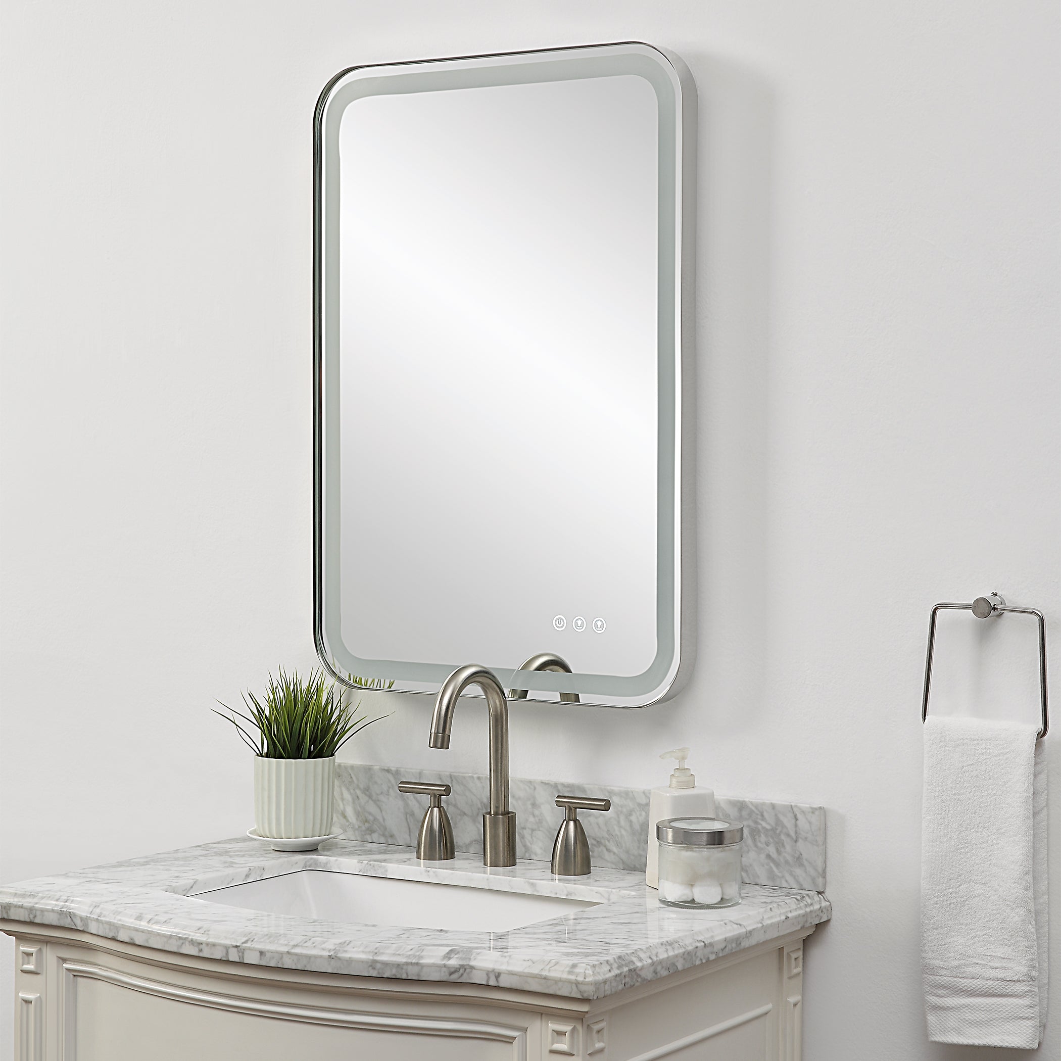 Uttermost Home Uttermost Crofton Lighted Nickel Vanity Mirror