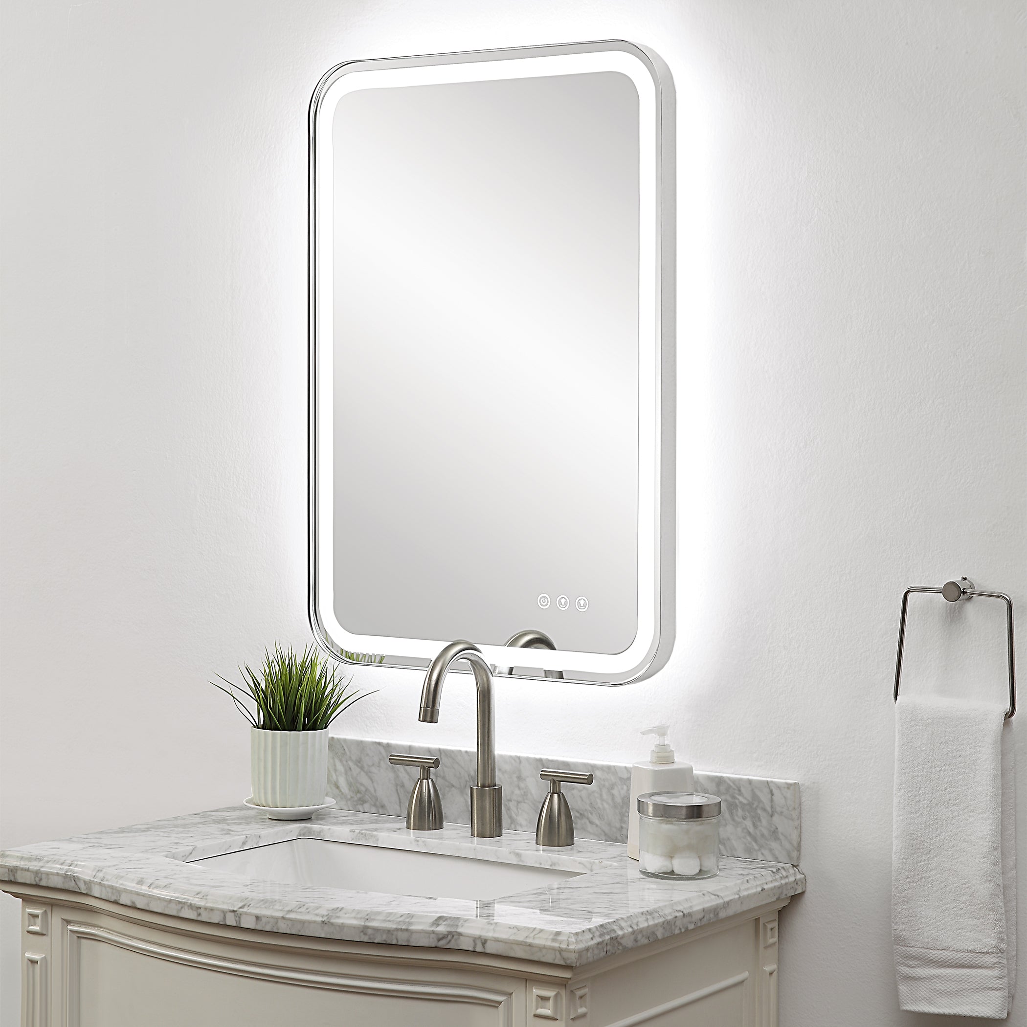 Uttermost Home Uttermost Crofton Lighted Nickel Vanity Mirror