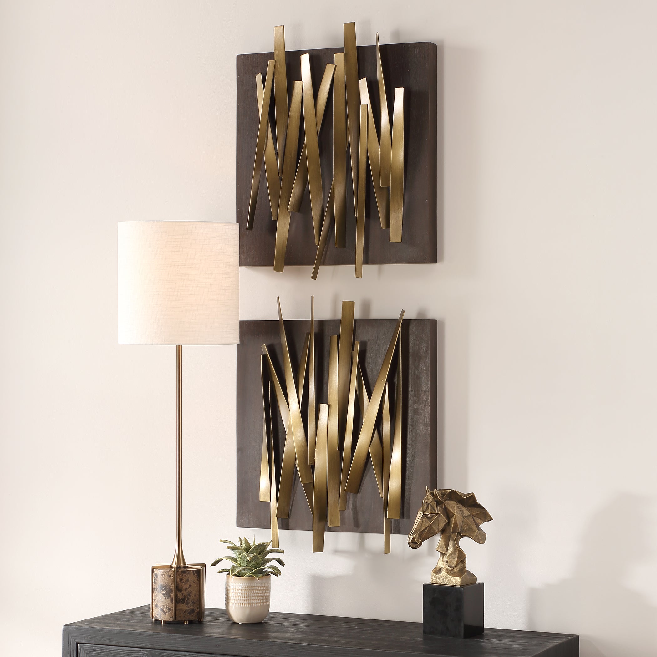 Uttermost Home Decor Uttermost Crosshatch Metal Wall Decor Set/2