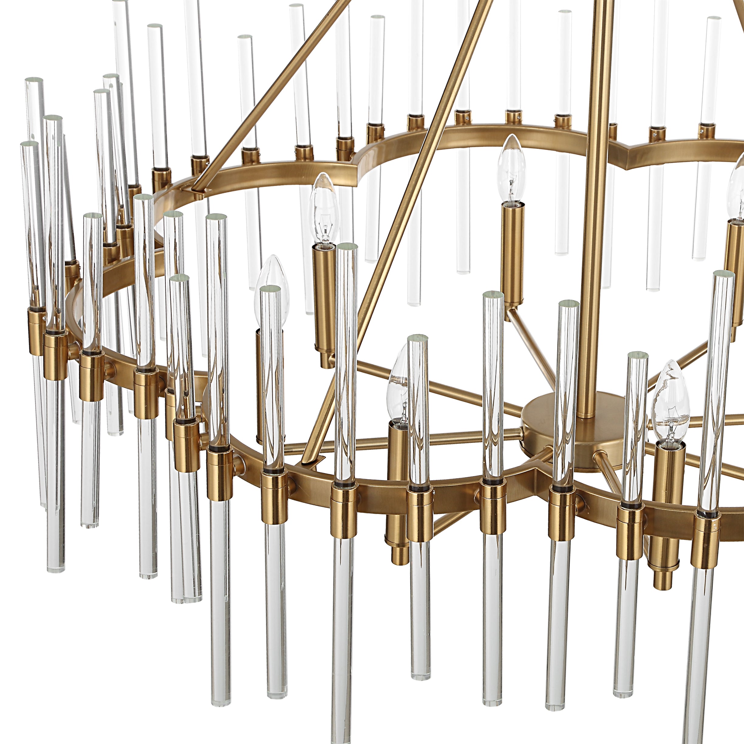 Uttermost Lighting Oversize - Rate to be Quoted Uttermost Crystal Stick 8 Light Brass Chandelier