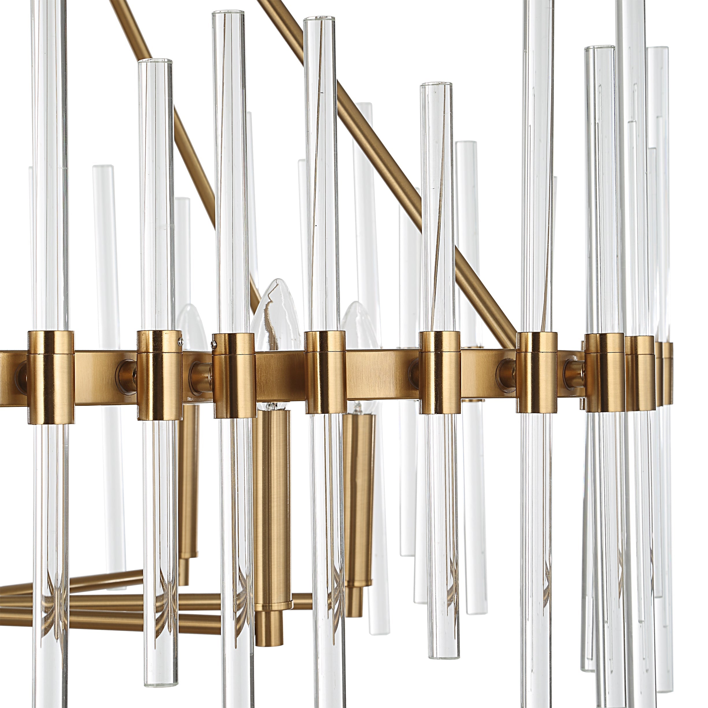 Uttermost Lighting Oversize - Rate to be Quoted Uttermost Crystal Stick 8 Light Brass Chandelier