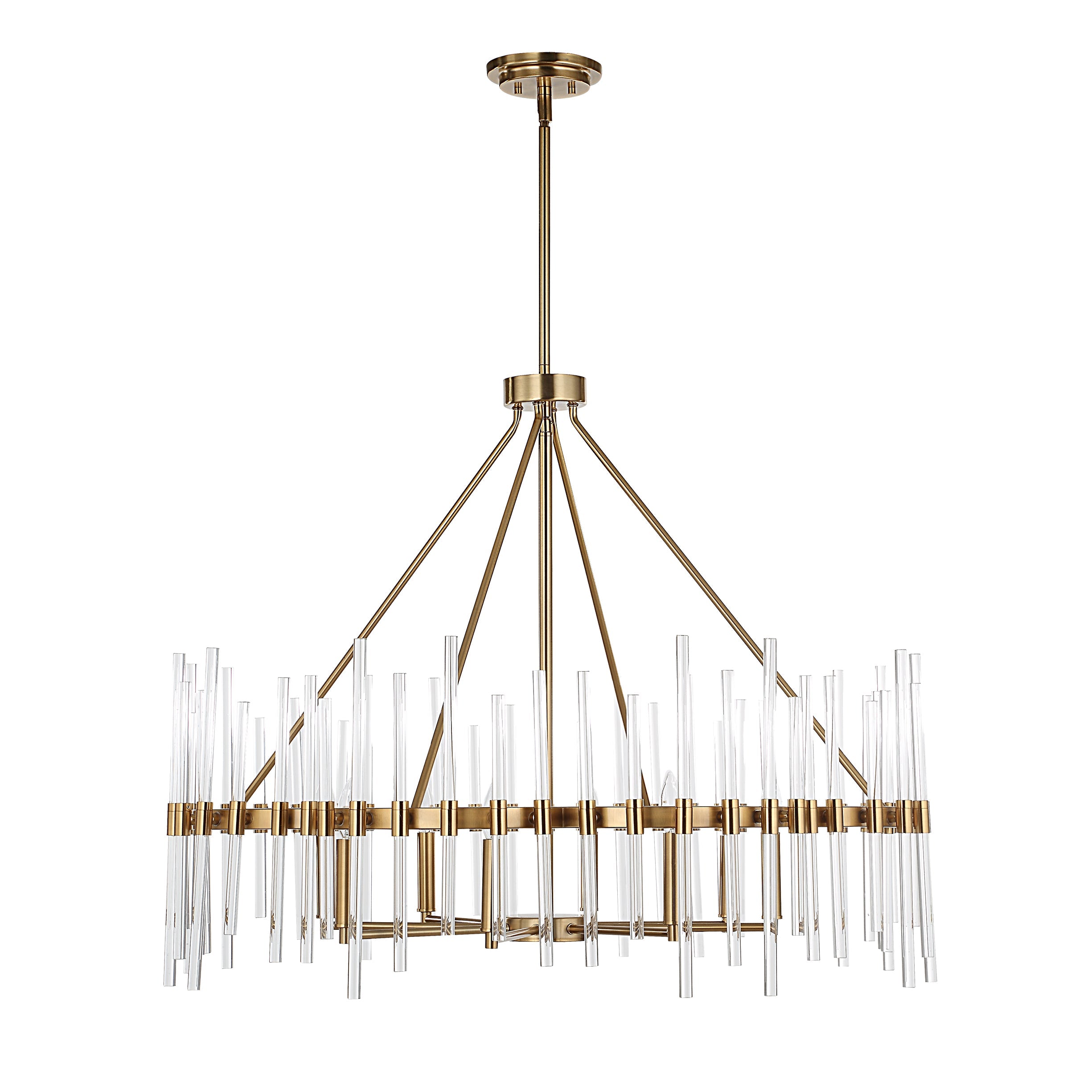 Uttermost Lighting Oversize - Rate to be Quoted Uttermost Crystal Stick 8 Light Brass Chandelier